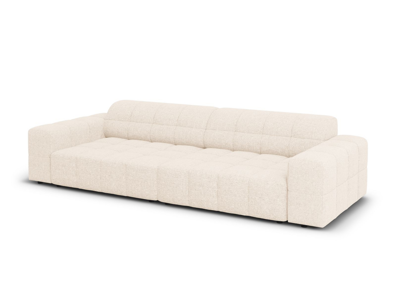 Cosmopolitan Design soffa, "Chicago", 4-sits, 252 × 102 × 78 cm, Haga, svarta plastben