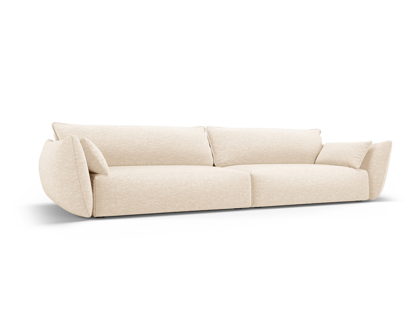 Cosmopolitan Design soffa, "Matera", 4-sits, 248 × 110 × 85 cm, Haga, svarta plastben