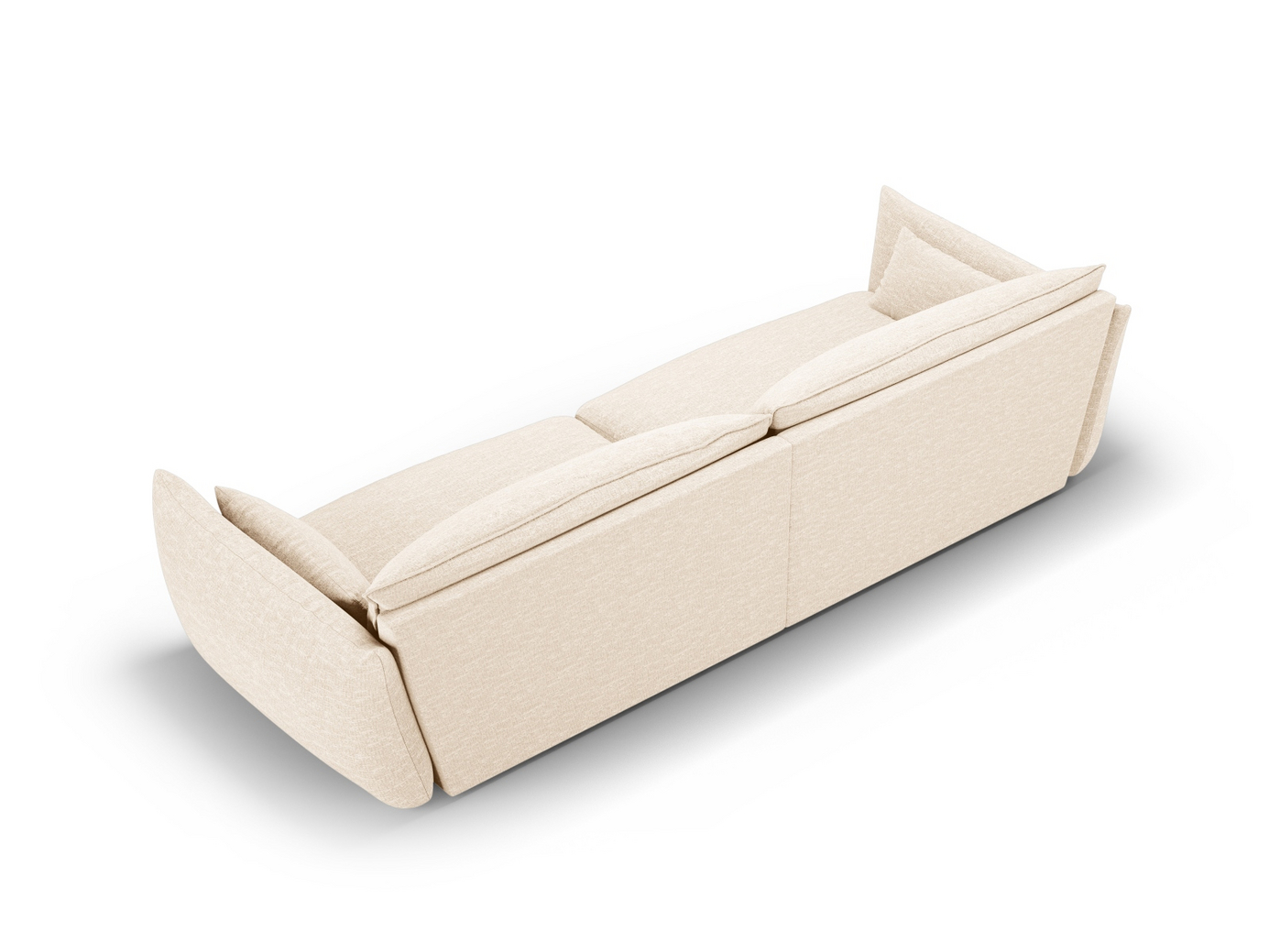 Cosmopolitan Design soffa, "Matera", 4-sits, 248 × 110 × 85 cm, Haga, svarta plastben