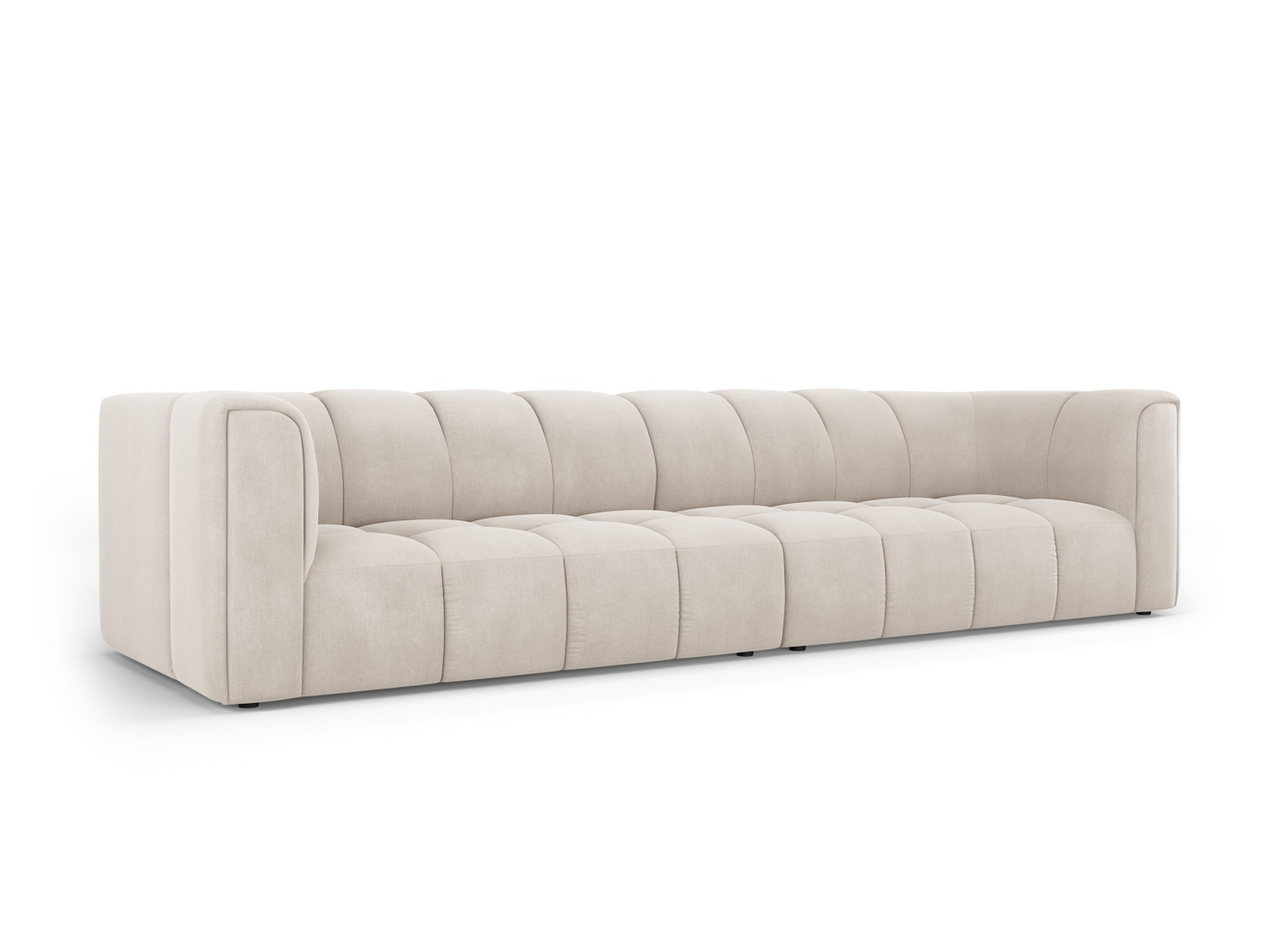 Cosmopolitan Design modulsoffa, "Moritz", 4-sits, 286 × 96 × 70 cm, Rebel, svarta plastben