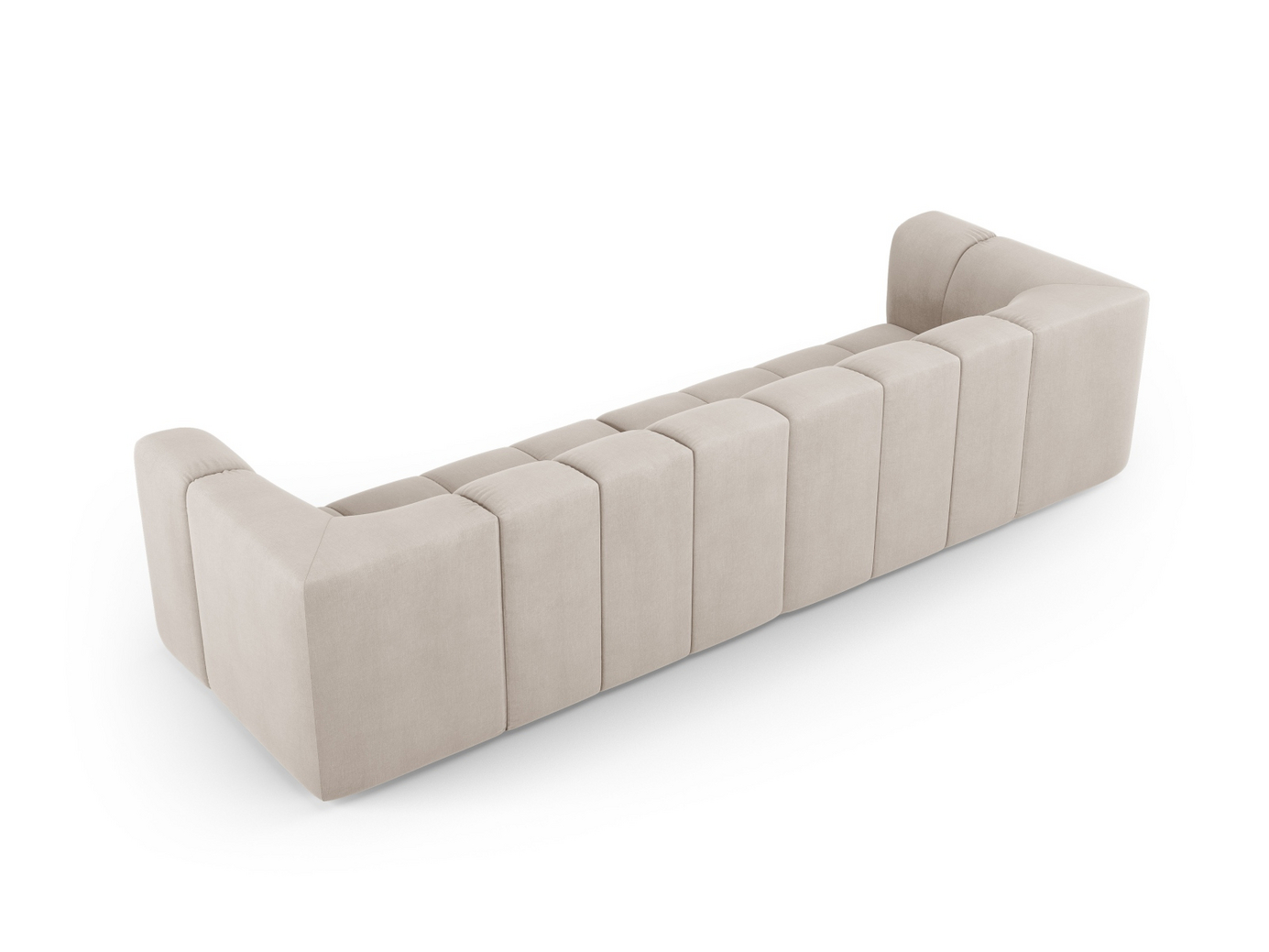 Cosmopolitan Design modulsoffa, "Moritz", 4-sits, 286 × 96 × 70 cm, Rebel, svarta plastben