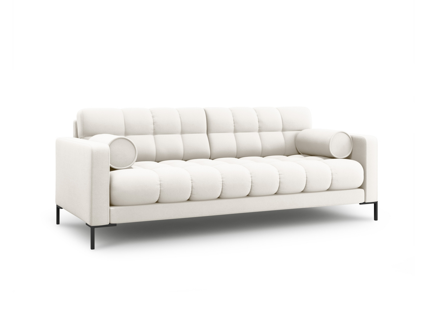 Cosmopolitan Design soffa, "Bali", 4-sits, 217 × 96 × 75 cm, Neve, svarta metallben
