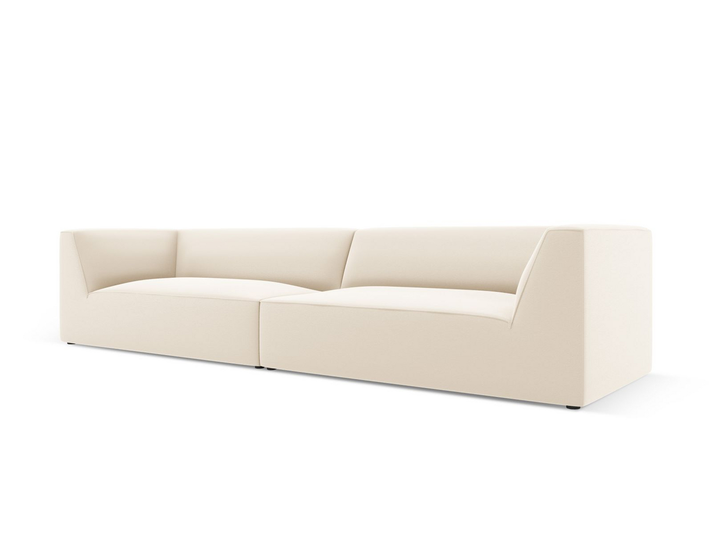 Cosmopolitan Design konstlädermodulsoffa, "Siena", 4-sits, 302 × 93 × 69 cm, Pacifico, svarta plastben