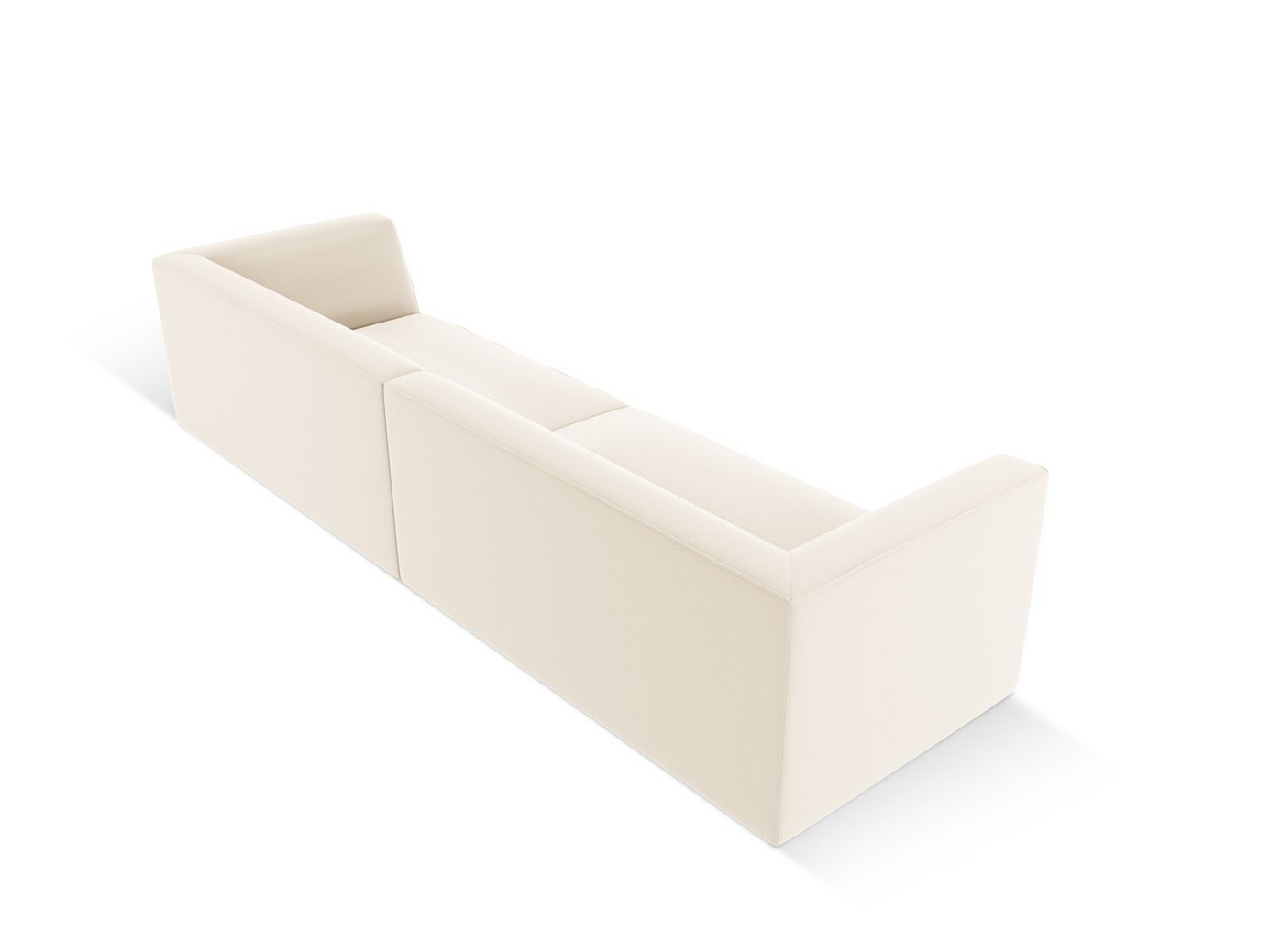 Cosmopolitan Design konstlädermodulsoffa, "Siena", 4-sits, 302 × 93 × 69 cm, Pacifico, svarta plastben