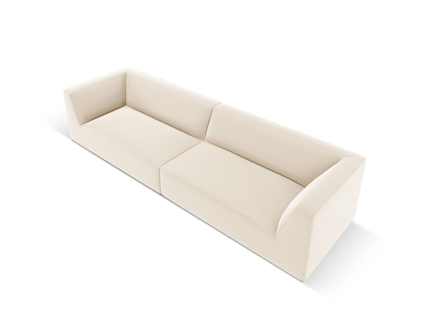 Cosmopolitan Design konstlädermodulsoffa, "Siena", 4-sits, 302 × 93 × 69 cm, Pacifico, svarta plastben