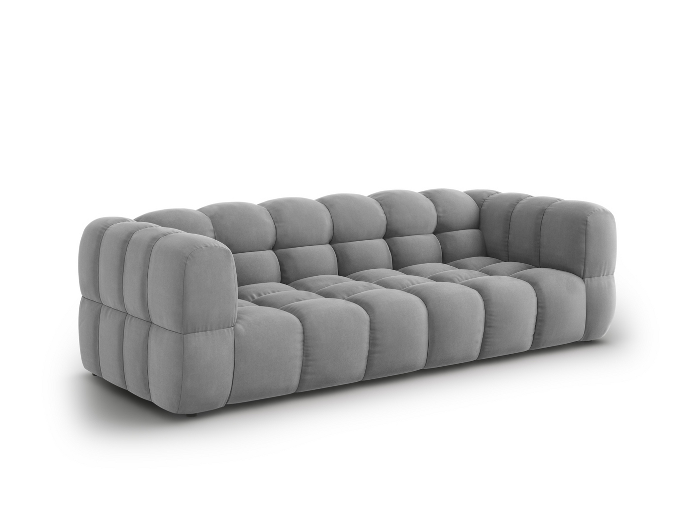 Cosmopolitan Design sammetsmodulsoffa, "Sky", 4-sits, 244 × 102 × 70 cm, Casino, svarta plastben