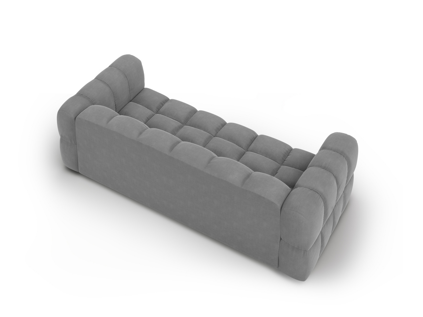 Cosmopolitan Design sammetsmodulsoffa, "Sky", 4-sits, 244 × 102 × 70 cm, Casino, svarta plastben
