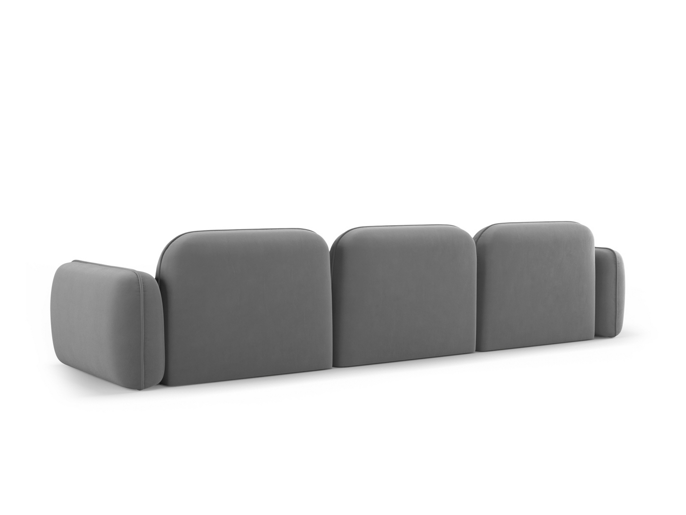 Cosmopolitan Design sammetsmodulsoffa, "Sydney", 4-sits, 320 × 90 × 70 cm, Casino, svarta plastben