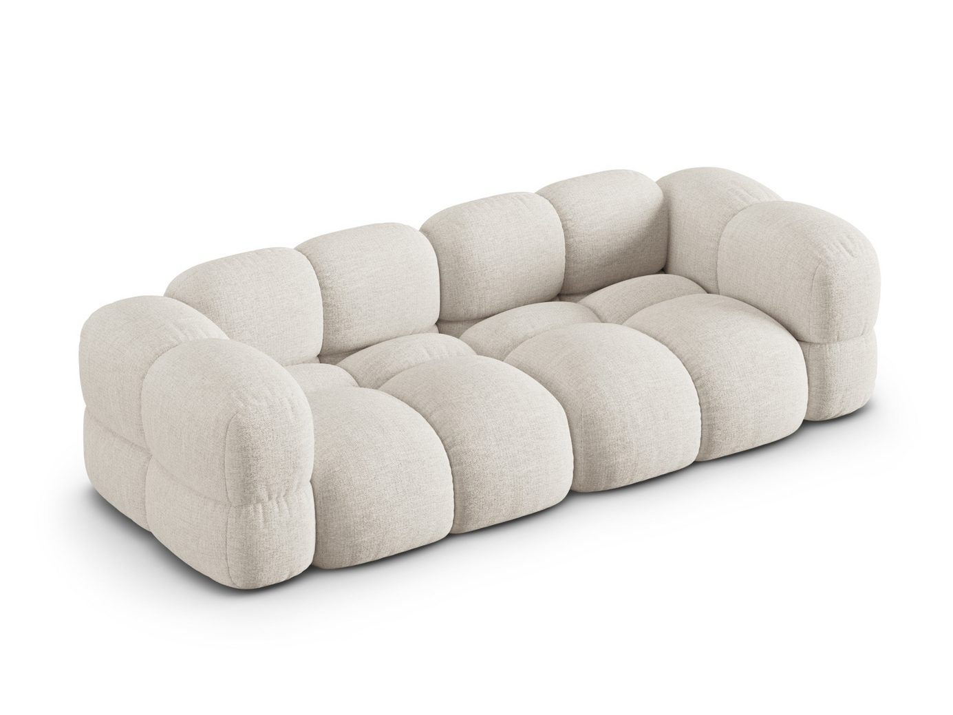 Cosmopolitan Design soffa, "Loretto", 4-sits, 250 × 100 × 68 cm, Sorella, svarta plastben