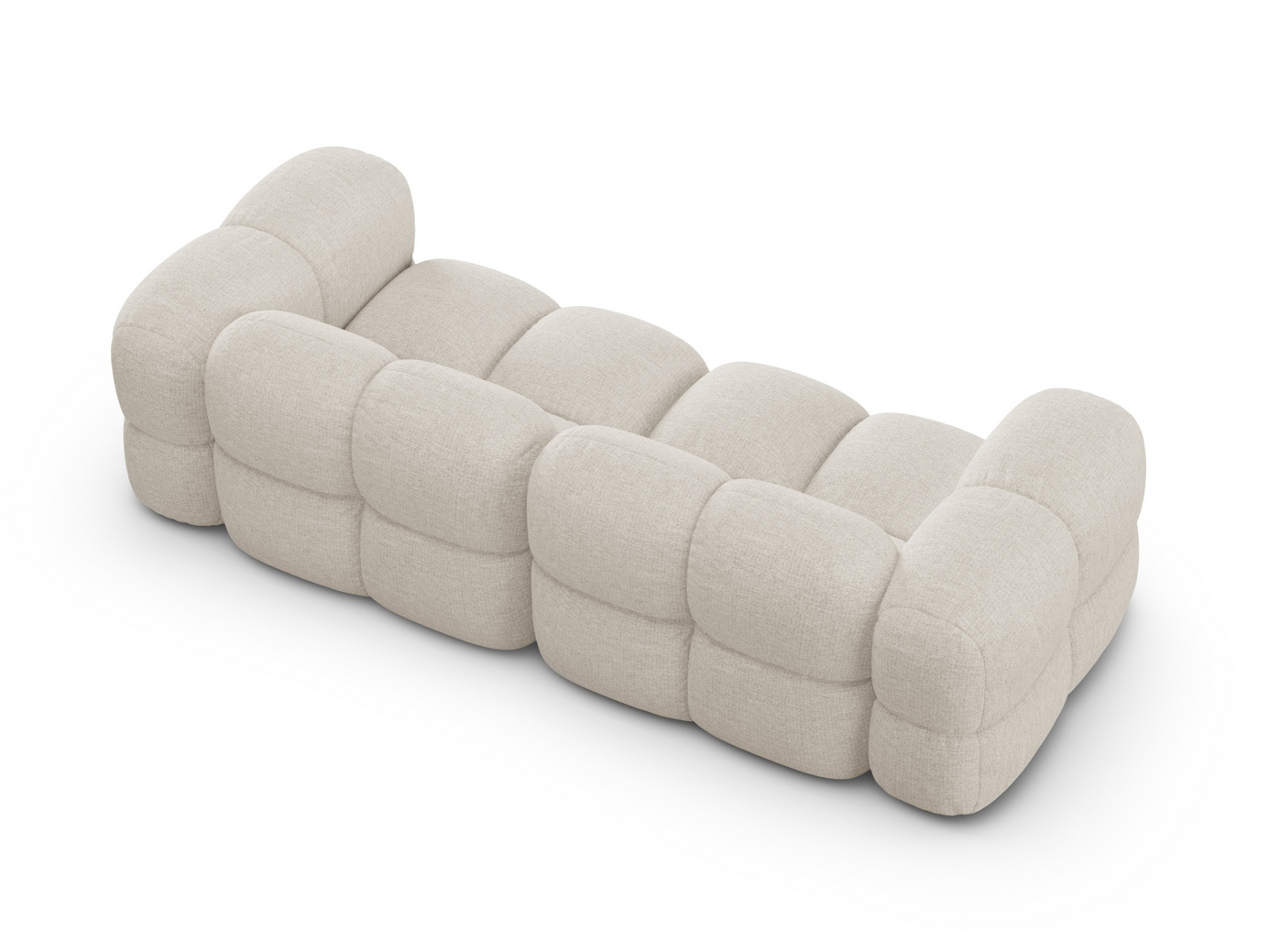 Cosmopolitan Design soffa, "Loretto", 4-sits, 250 × 100 × 68 cm, Sorella, svarta plastben