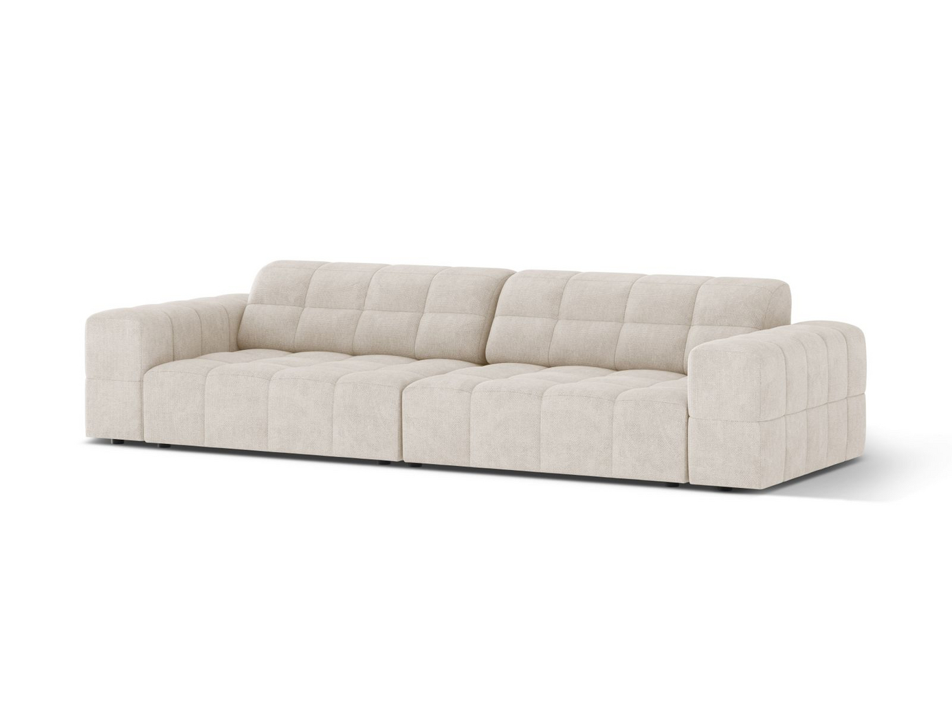 Cosmopolitan Design soffa, "Chicago", 4-sits, 252 × 102 × 78 cm, Eden 10, svarta plastben