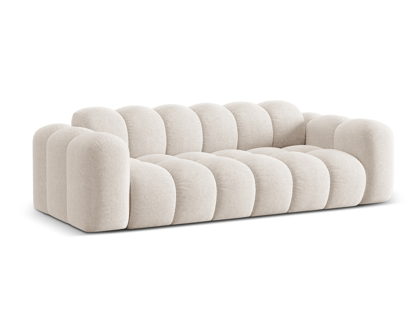 Cosmopolitan Design soffa, "Treno", 4-sits, 240 × 94 × 70 cm, Eden 10, svarta plastben