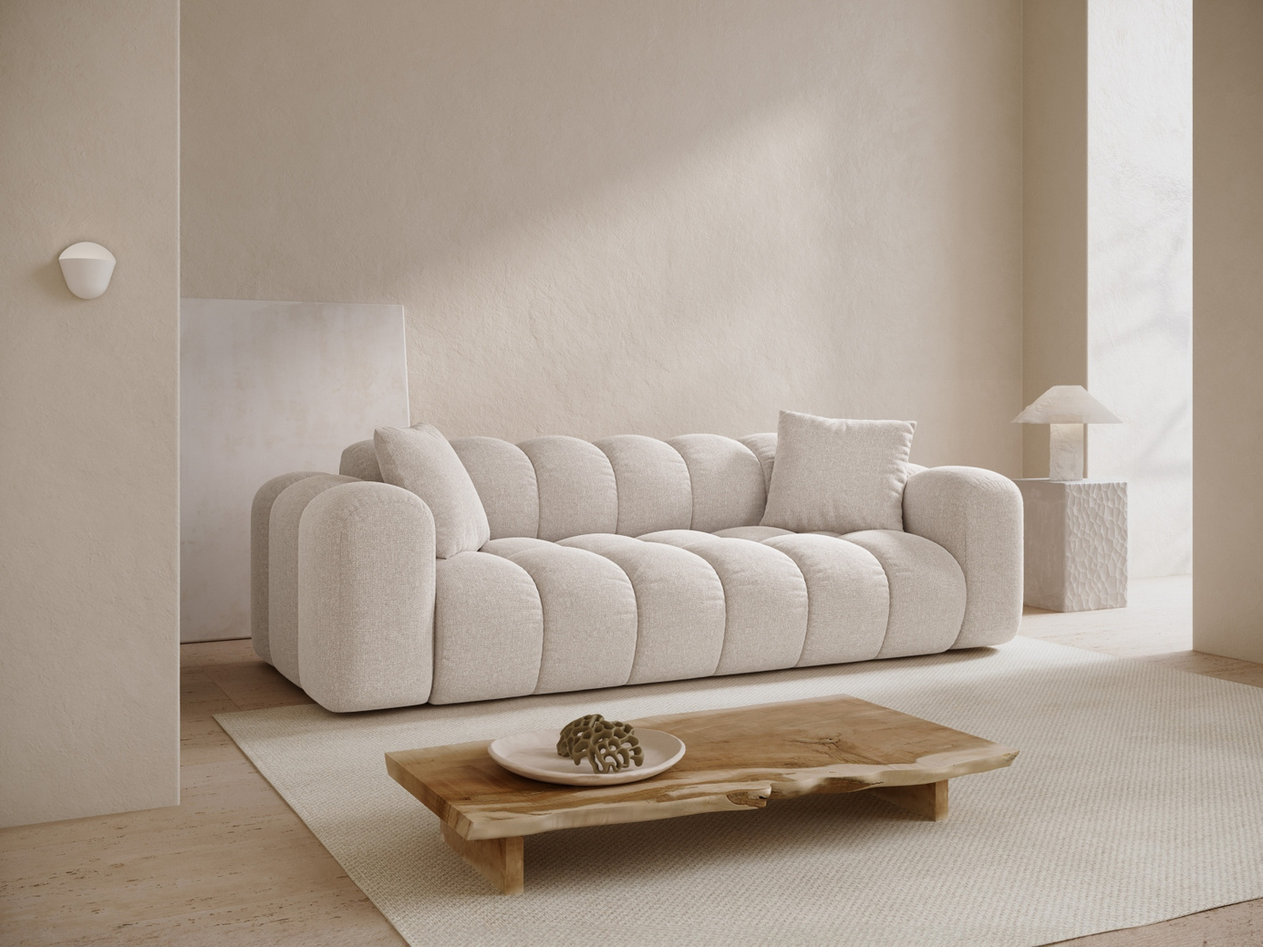 Cosmopolitan Design soffa, "Treno", 4-sits, 240 × 94 × 70 cm, Eden 10, svarta plastben
