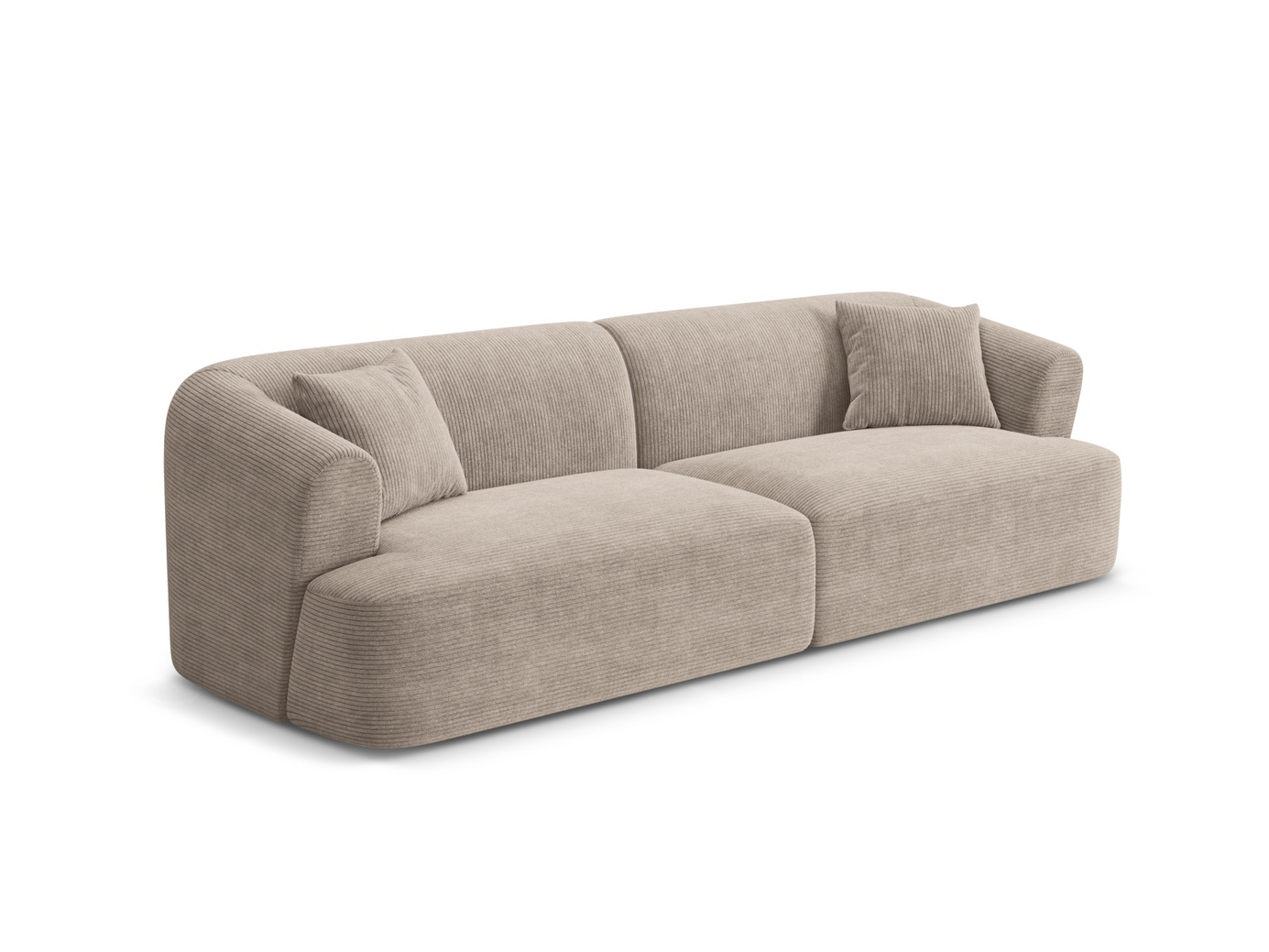 Cosmopolitan Design modulsoffa, "Campi", 4-sits, 255 × 90 × 70 cm, Lincoln, svarta plastben