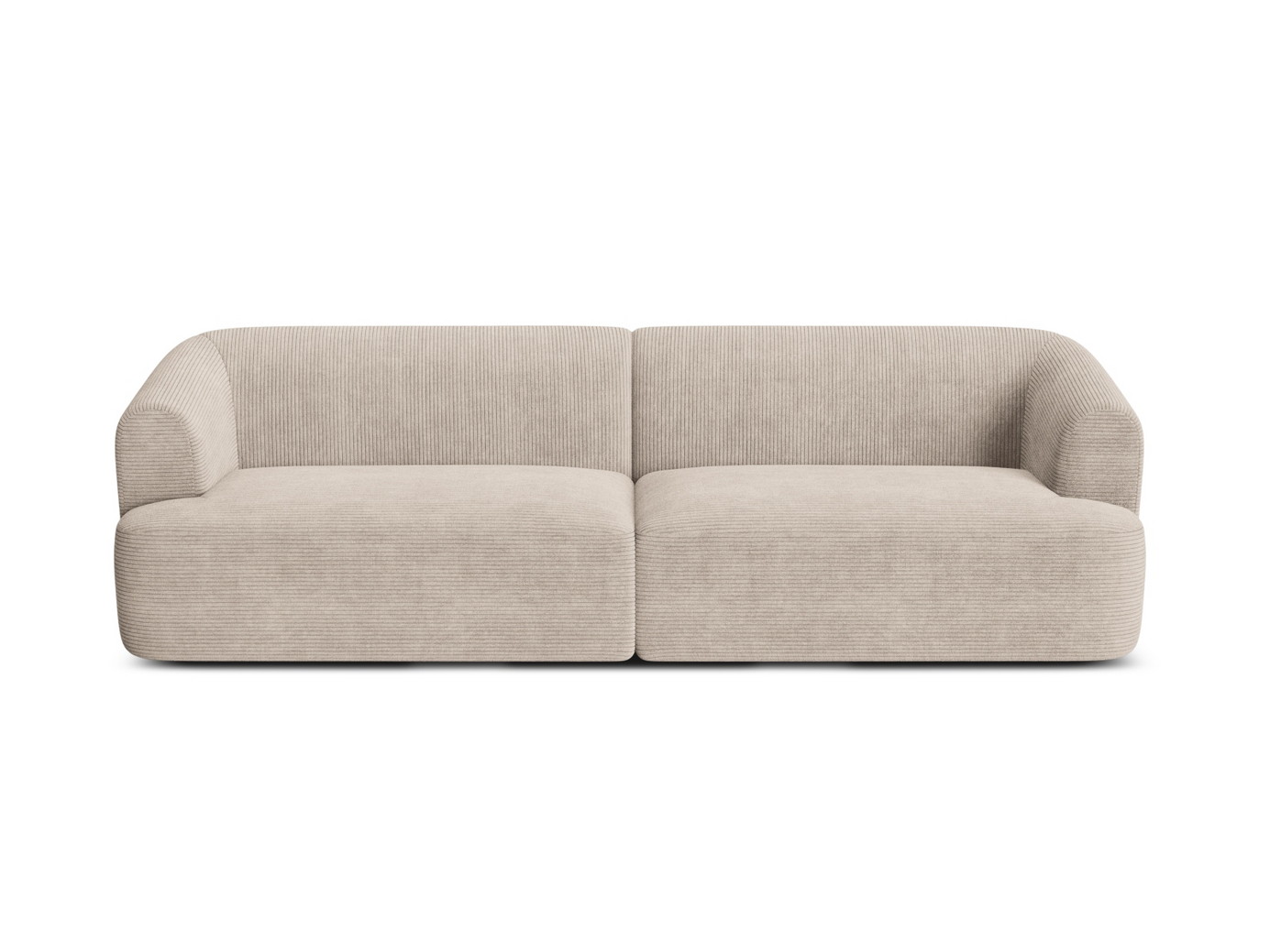 Cosmopolitan Design modulsoffa, "Campi", 4-sits, 255 × 90 × 70 cm, Lincoln, svarta plastben