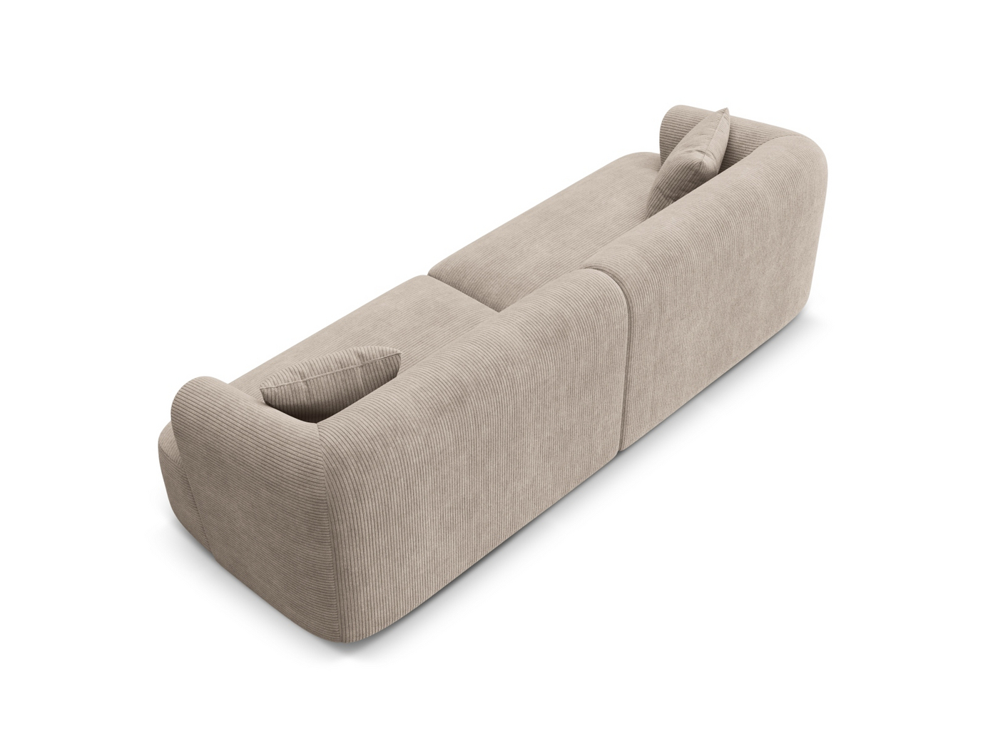 Cosmopolitan Design modulsoffa, "Campi", 4-sits, 255 × 90 × 70 cm, Lincoln, svarta plastben