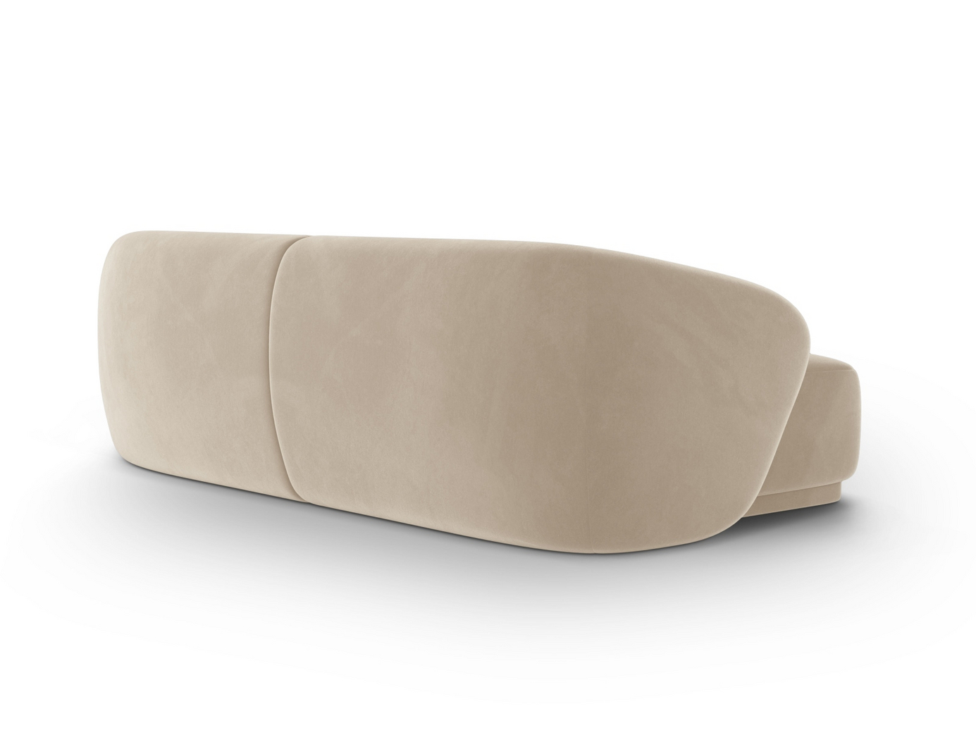 Cosmopolitan Design sammetssoffa, "Gomera", 4-sits, 246 × 93 × 74 cm, Salvador, svarta plastben