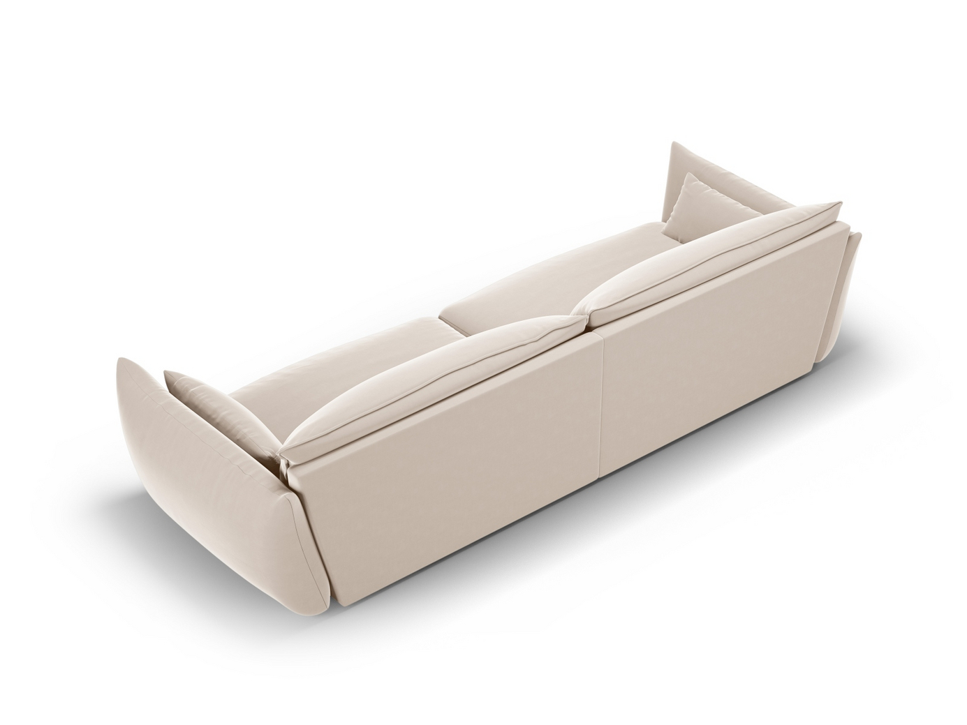 Cosmopolitan Design sammetssoffa, "Matera", 4-sits, 248 × 110 × 85 cm, Salvador, svarta plastben