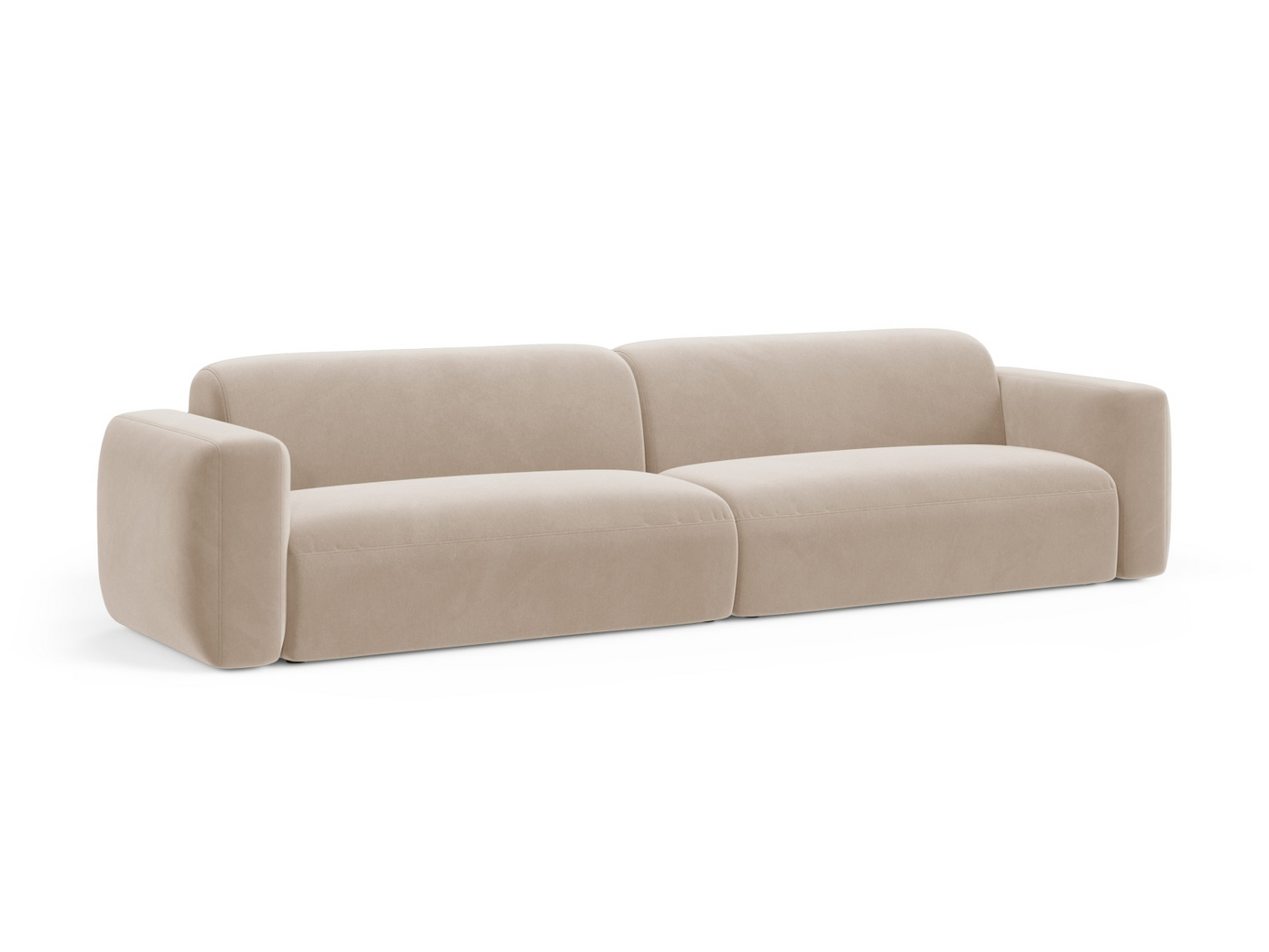 Cosmopolitan Design sammetsmodulsoffa, "Strino", 4-sits, 240 × 98 × 78 cm, Salvador, svarta plastben