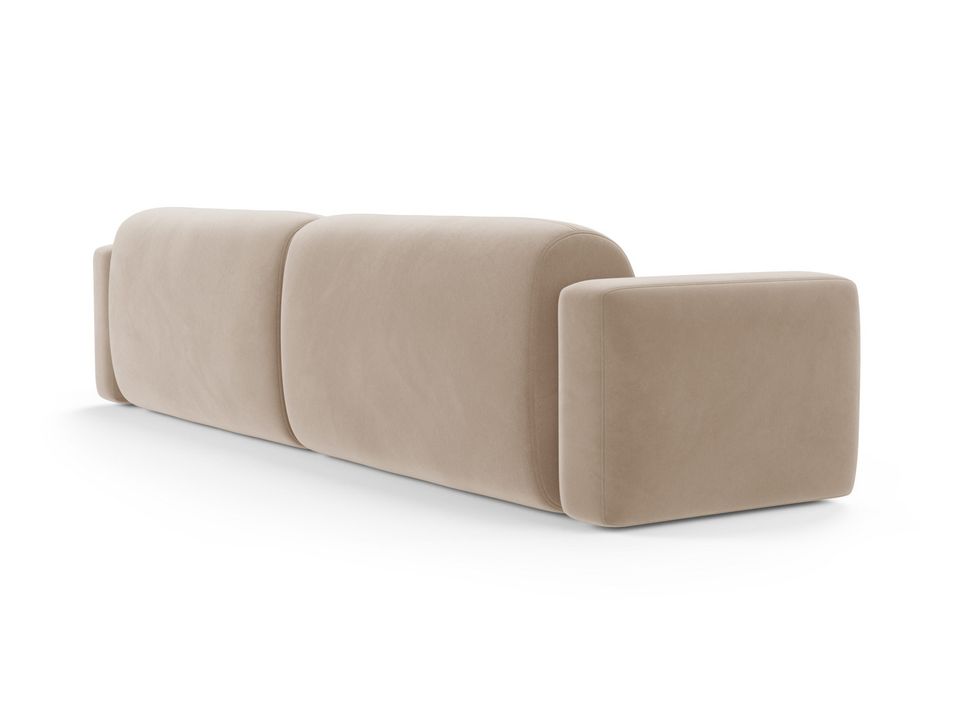 Cosmopolitan Design sammetsmodulsoffa, "Strino", 4-sits, 240 × 98 × 78 cm, Salvador, svarta plastben
