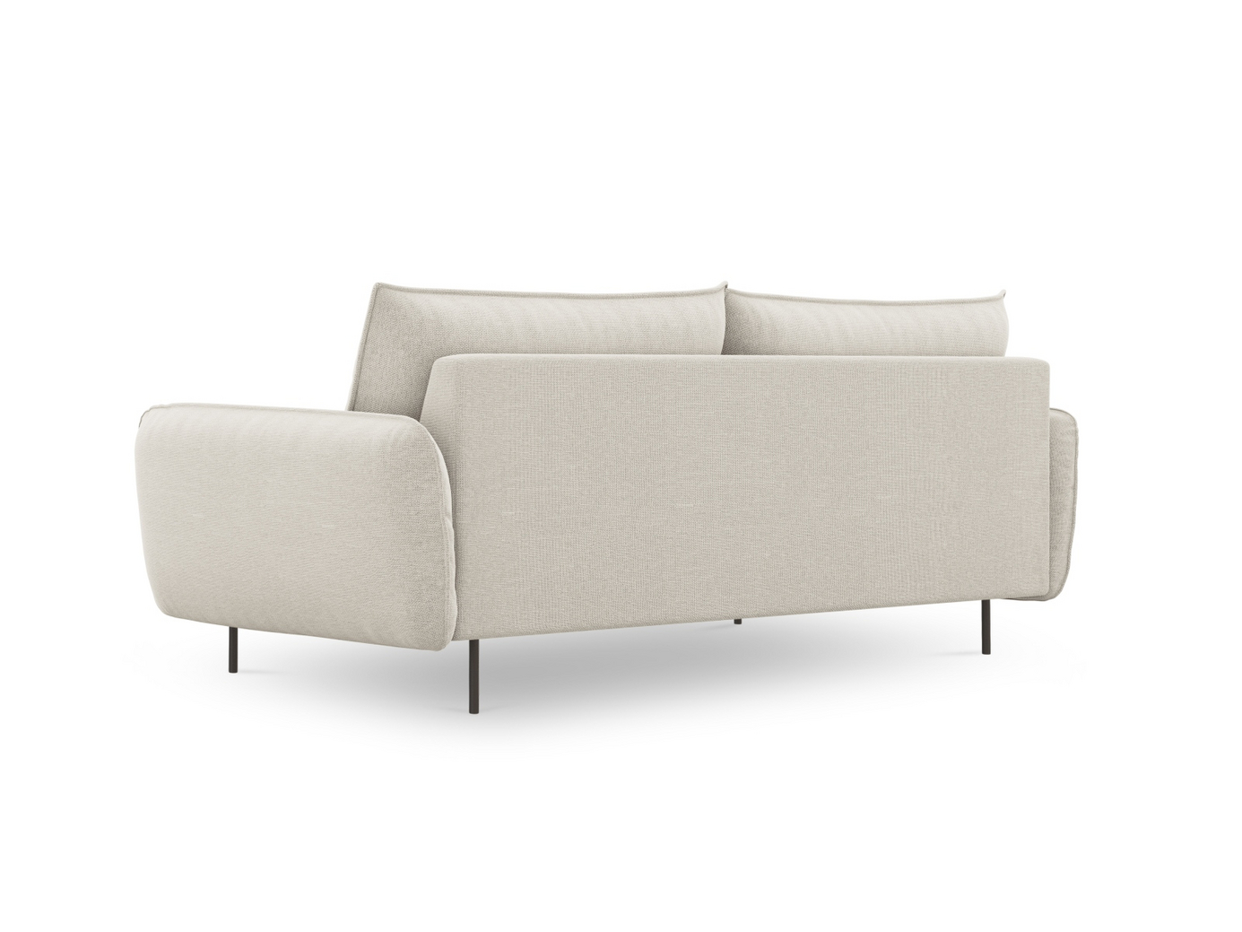 Cosmopolitan Design soffa, "Vienna", 4-sits, 230 × 92 × 95 cm, Positano, svarta metallben