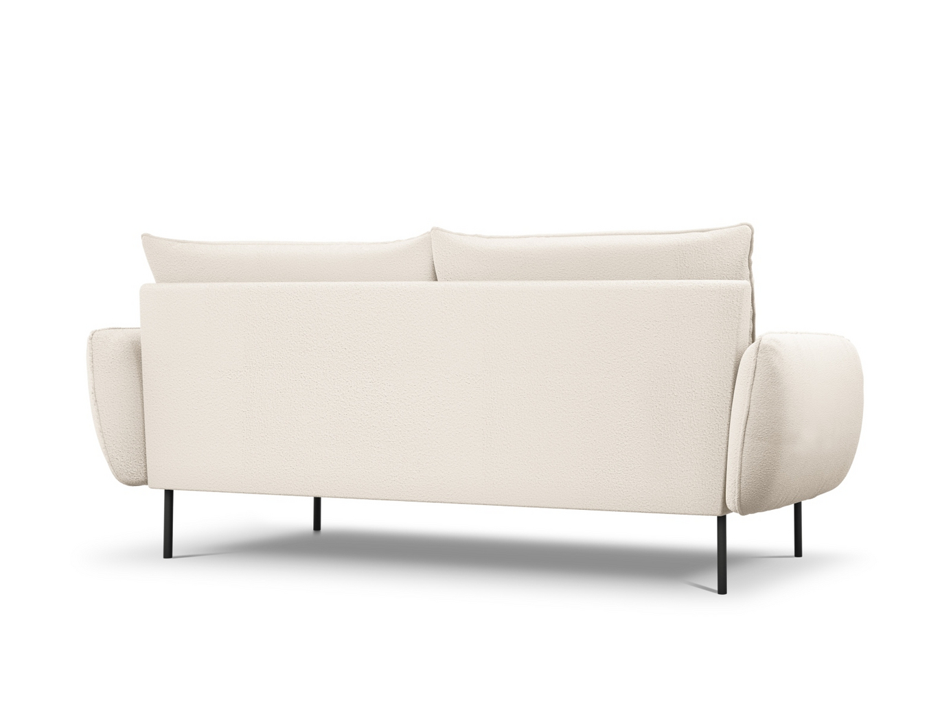 Cosmopolitan Design bouclésoffa, "Vienna", 4-sits, 230 × 92 × 95 cm, Ascot, svarta metallben