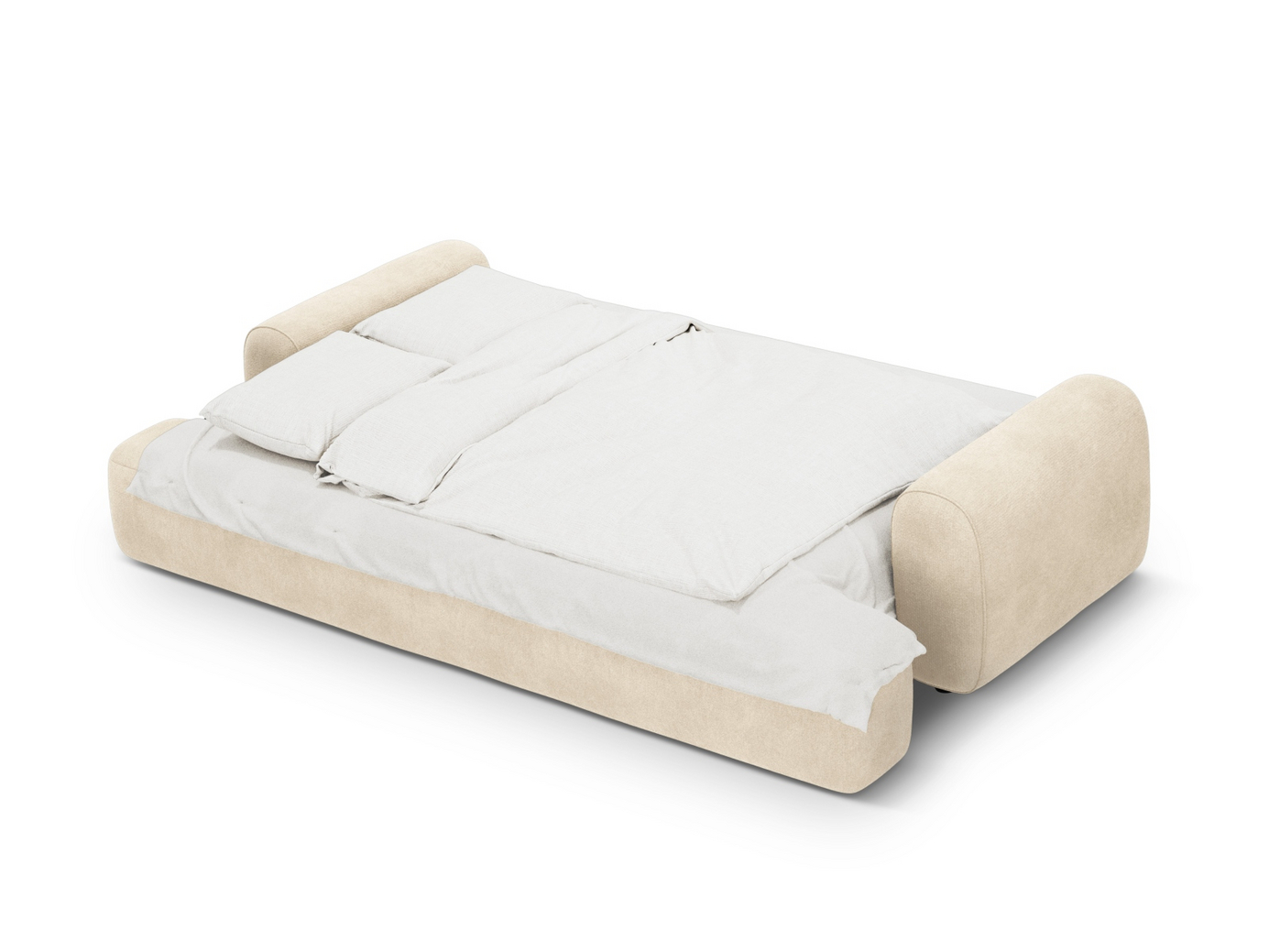 Cosmopolitan Design sammetsbäddsoffa med förvaring, "Calma", 4-sits, 250 × 100 × 84 cm, Vogue, svarta plastben