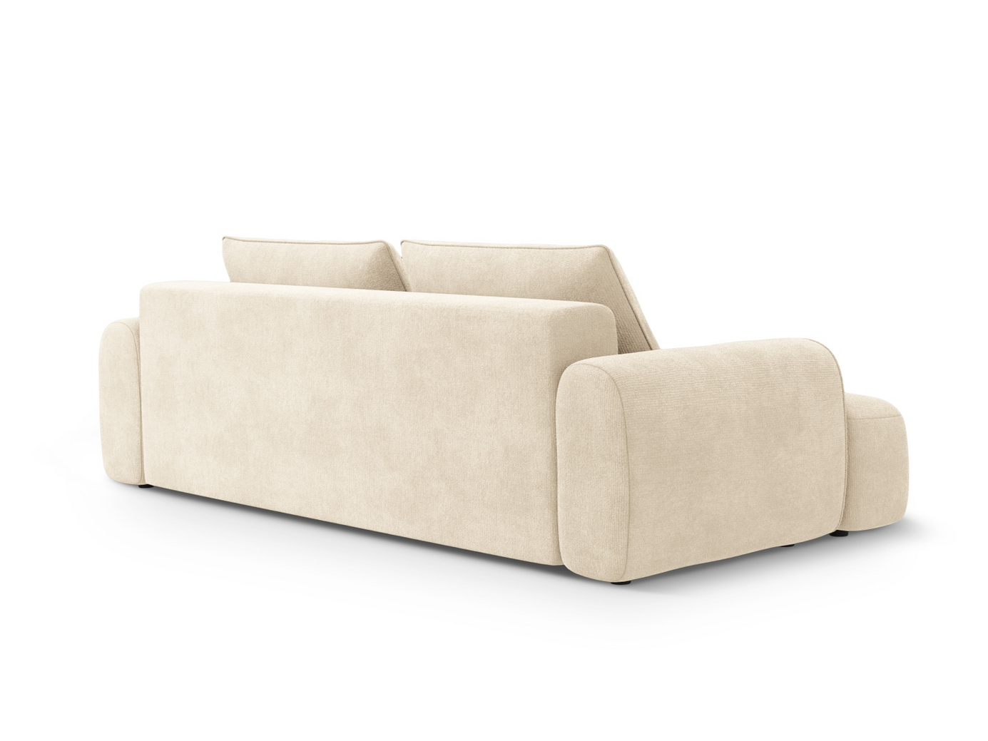 Cosmopolitan Design sammetsbäddsoffa med förvaring, "Calma", 4-sits, 250 × 100 × 84 cm, Vogue, svarta plastben