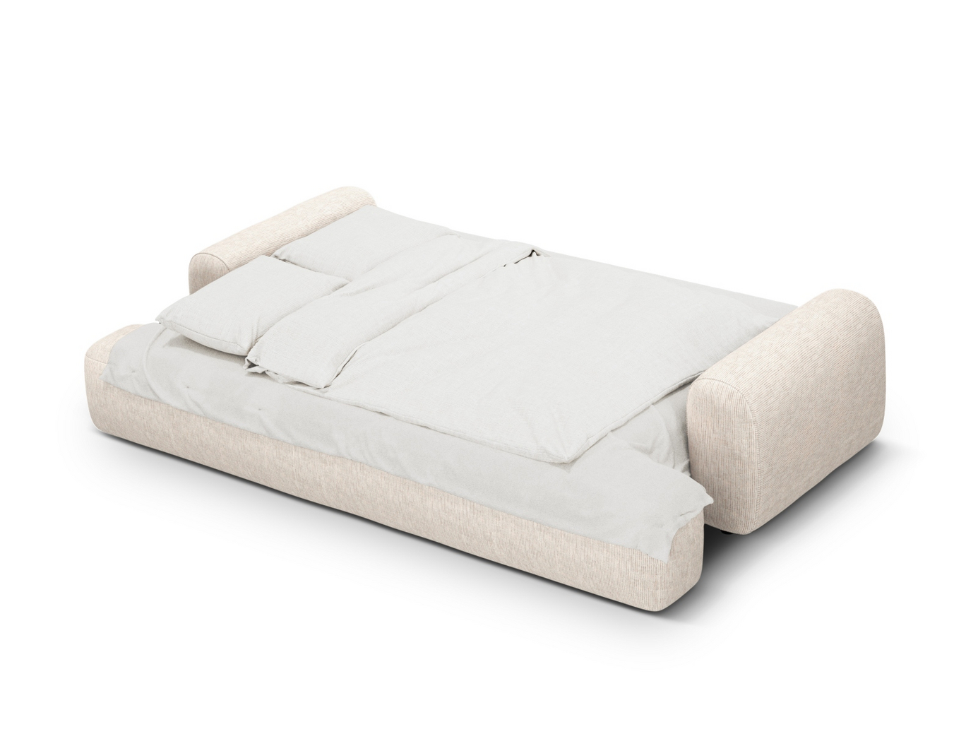 Cosmopolitan Design bäddsoffa med förvaring, "Calma", 4-sits, 250 × 100 × 84 cm, Baltimore, svarta plastben