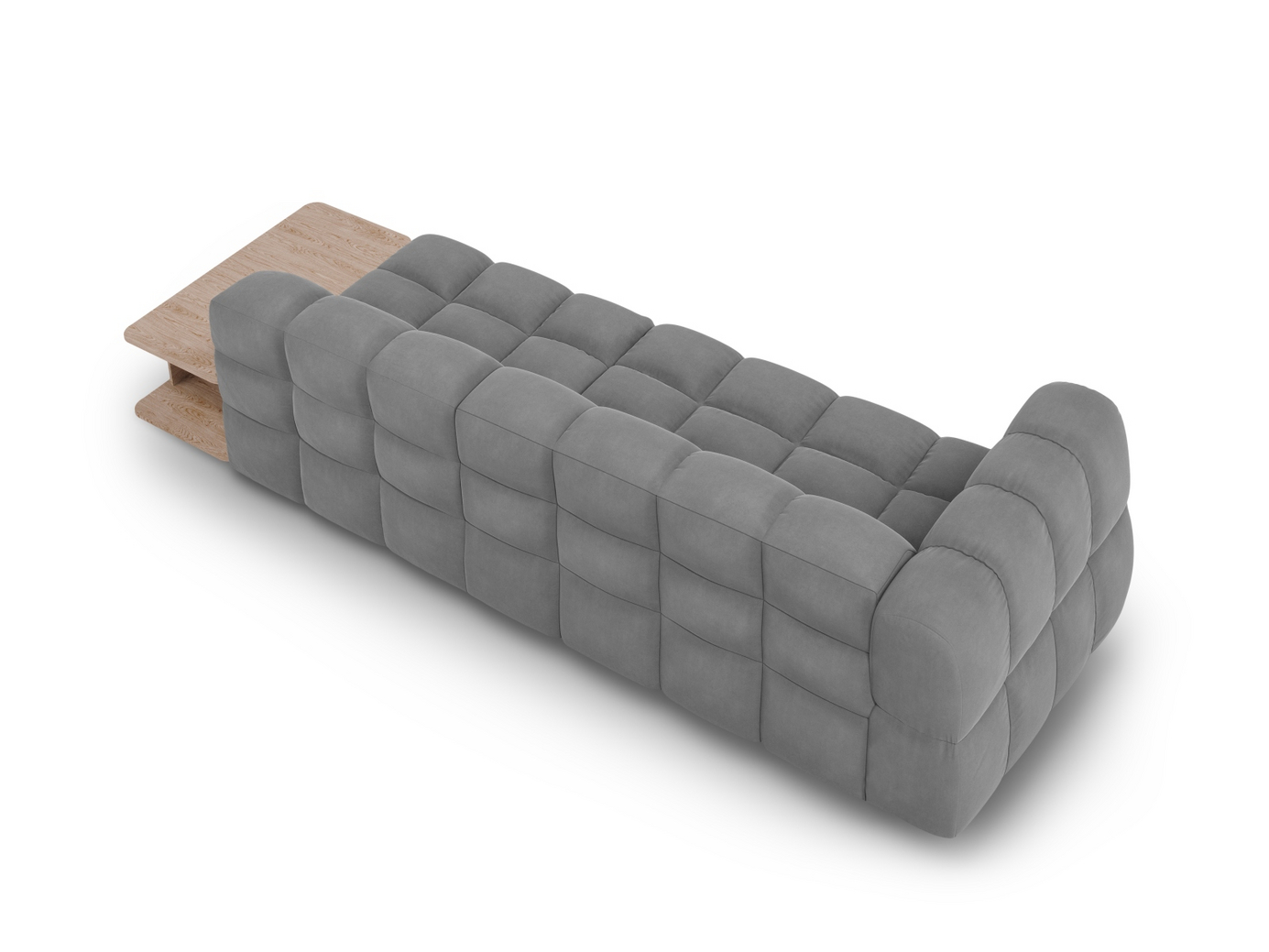Cosmopolitan Design högervänd sammetsmodulsoffa, "Sky", 4-sits, 297 × 102 × 70 cm, Casino, svarta plastben