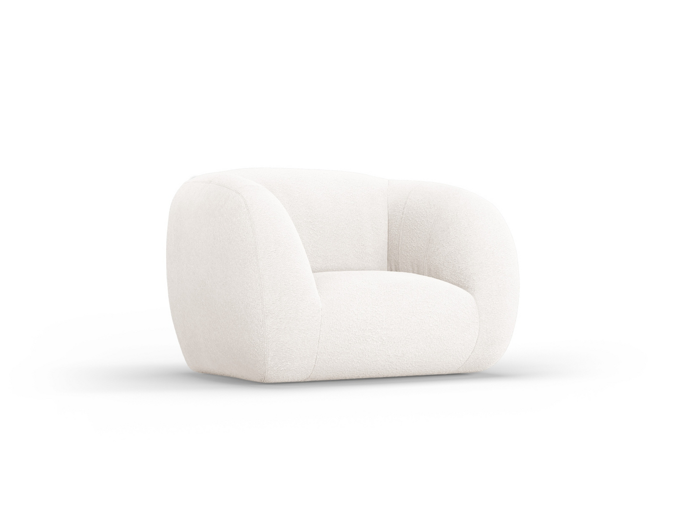Cosmopolitan Design boucléfåtölj, "Essen", 1-sits, 130 × 95 × 86 cm, Baloo, svarta plastben