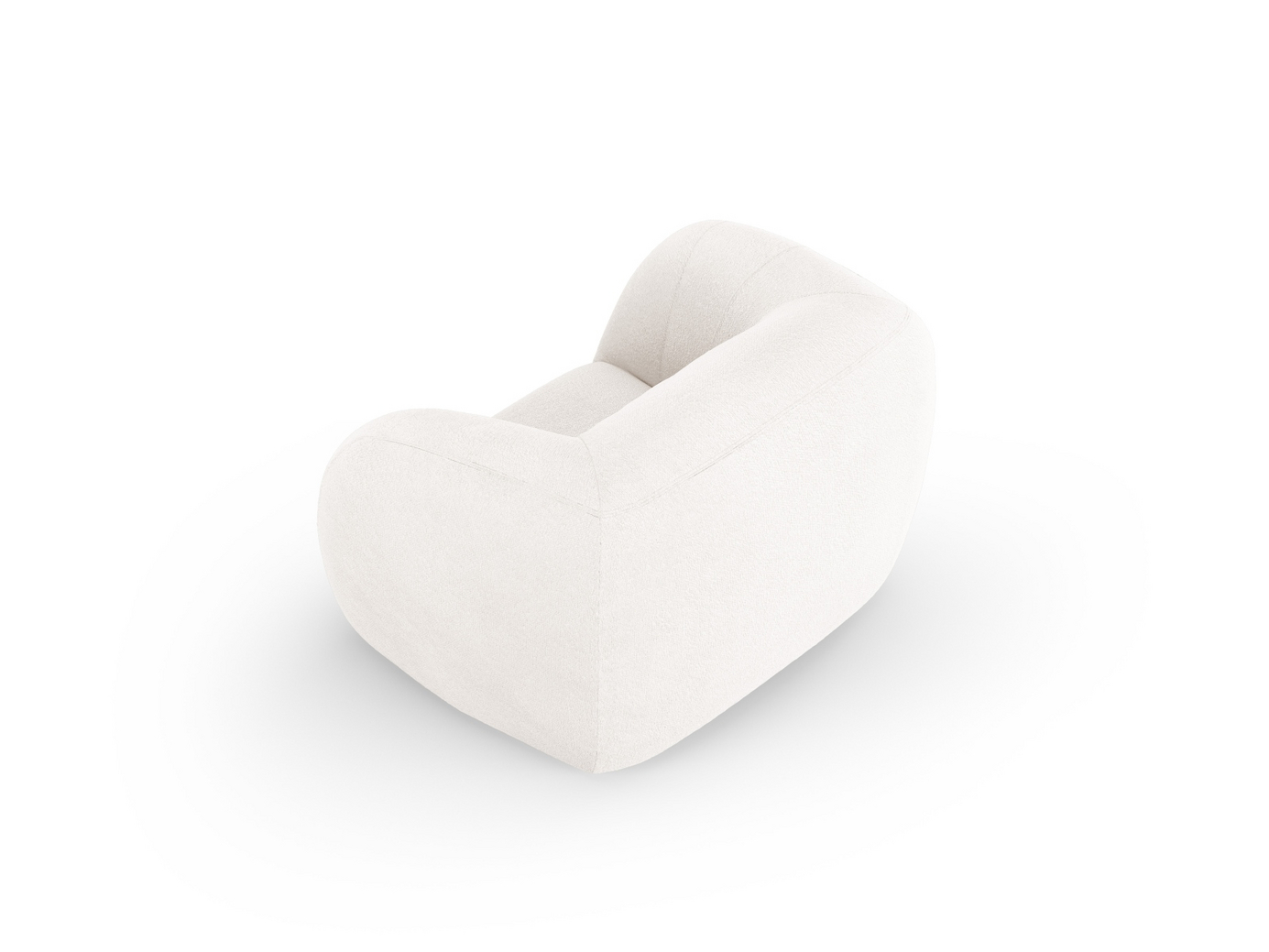 Cosmopolitan Design boucléfåtölj, "Essen", 1-sits, 130 × 95 × 86 cm, Baloo, svarta plastben