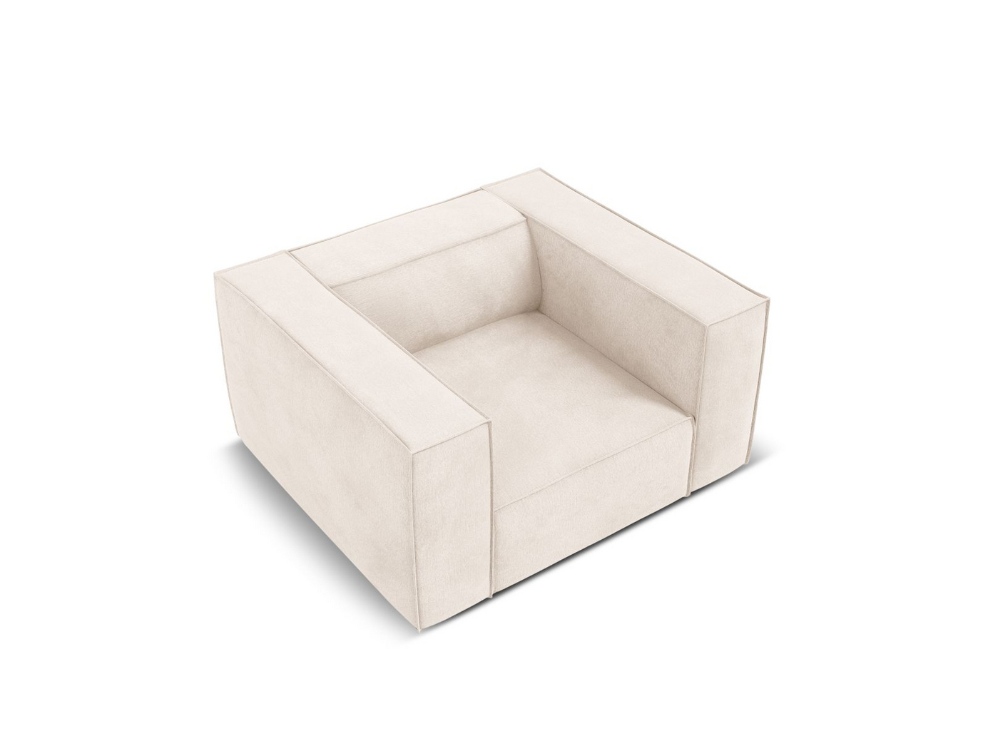 Cosmopolitan Design fåtölj, "Turin", 1-sits, 113 × 95 × 68 cm, Rosario, ben i svart bok