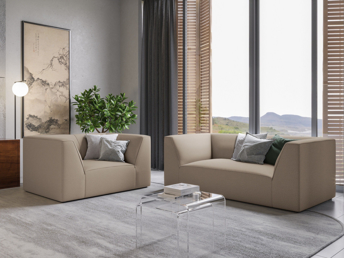 Cosmopolitan Design fåtölj, "Siena", 1-sits, 120 × 92 × 69 cm, Ottawa, svarta plastben