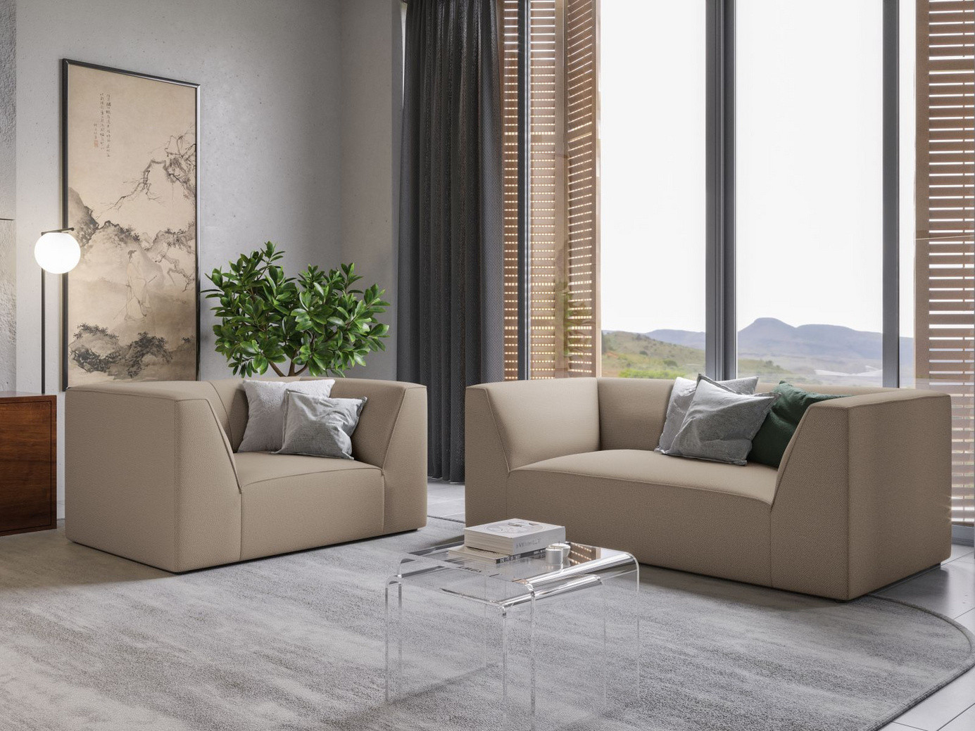 Cosmopolitan Design fåtölj, "Siena", 1-sits, 120 × 92 × 69 cm, Ottawa, svarta plastben