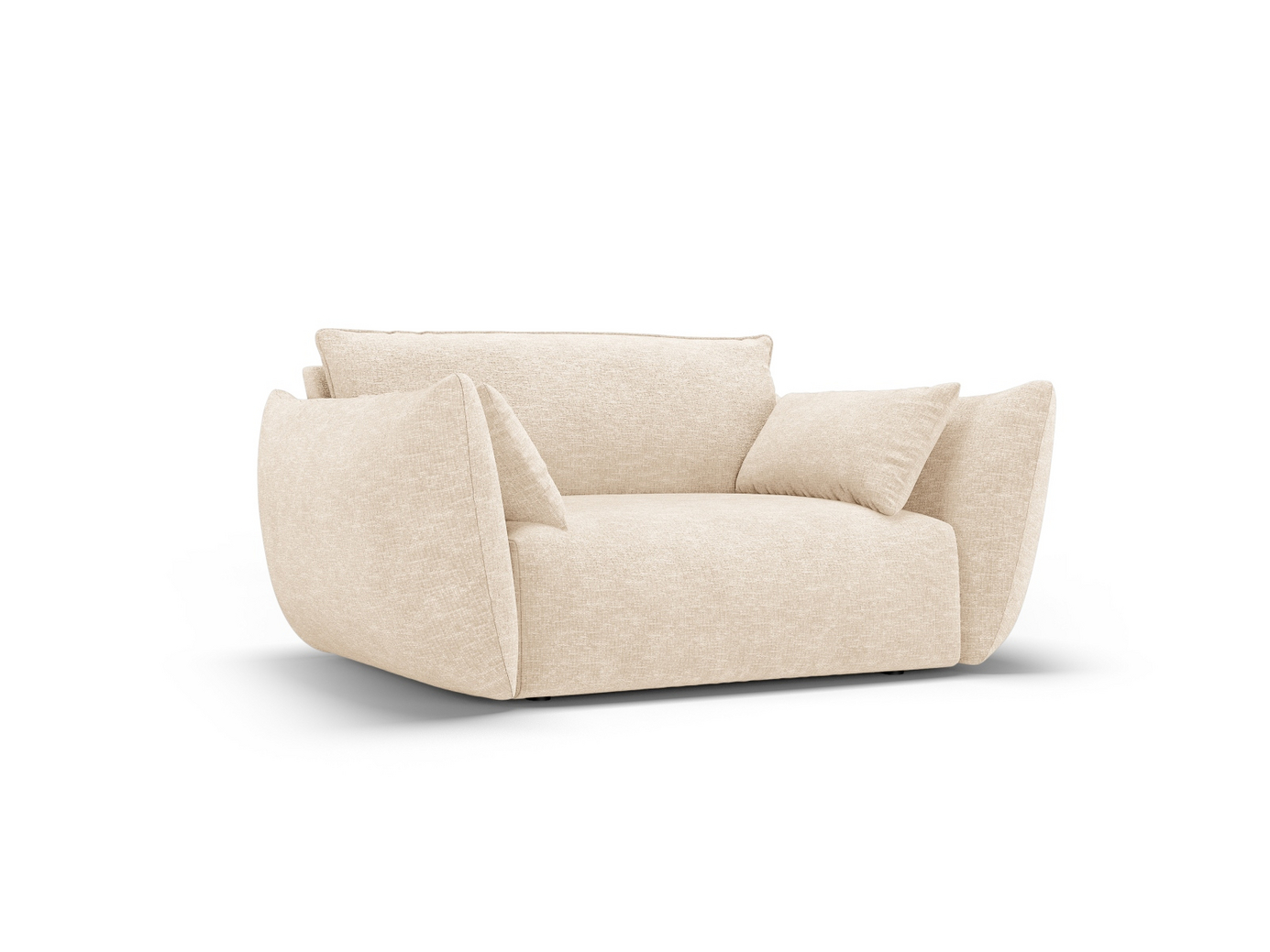 Cosmopolitan Design fåtölj, "Matera", 1-sits, 128 × 110 × 85 cm, Haga, svarta plastben