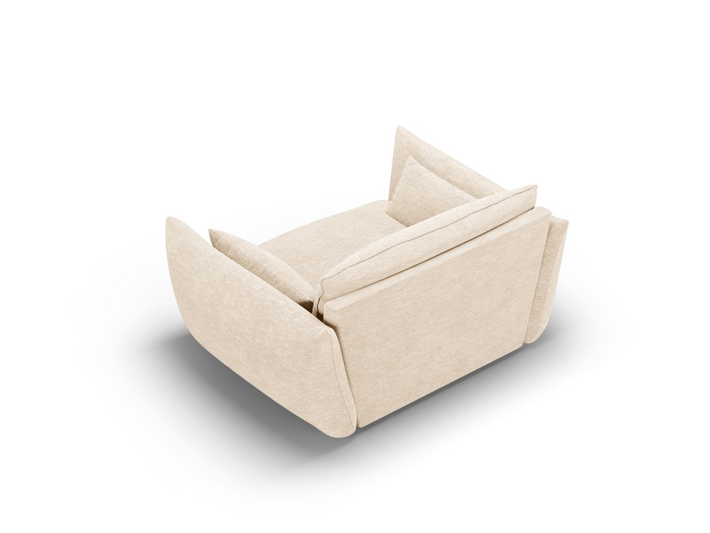 Cosmopolitan Design fåtölj, "Matera", 1-sits, 128 × 110 × 85 cm, Haga, svarta plastben