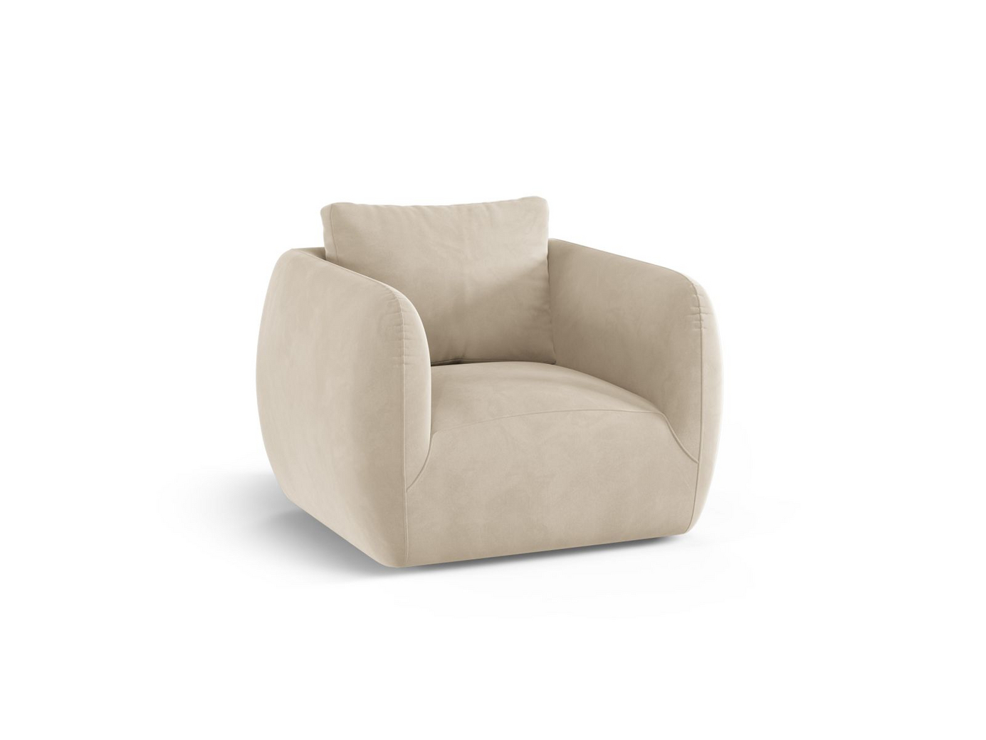 Cosmopolitan Design sammetsfåtölj, "Nimes", 1-sits, 95,5 × 87 × 80 cm, Casino, silverfärgade metallben