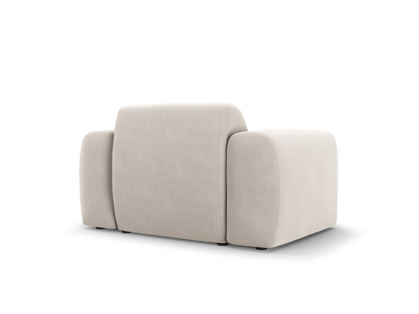 Cosmopolitan Design sammetsfåtölj, "Nolio", 1-sits, 105 × 95 × 72 cm, Casino, svarta plastben