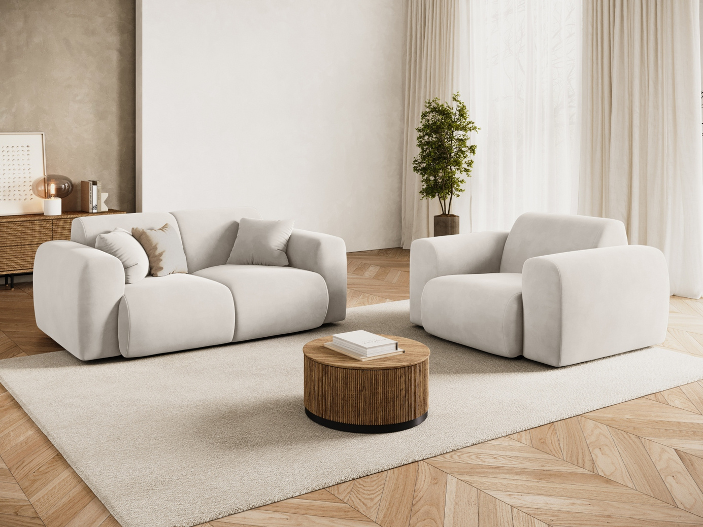 Cosmopolitan Design sammetsfåtölj, "Nolio", 1-sits, 105 × 95 × 72 cm, Casino, svarta plastben