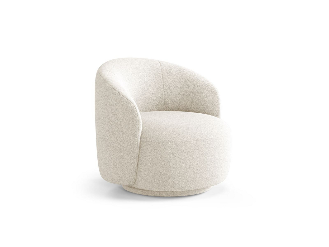 Cosmopolitan Design bouclésnurrfåtölj, "Savona", 1-sits, 86 × 83 × 76,5 cm, CORAL, klädda ben