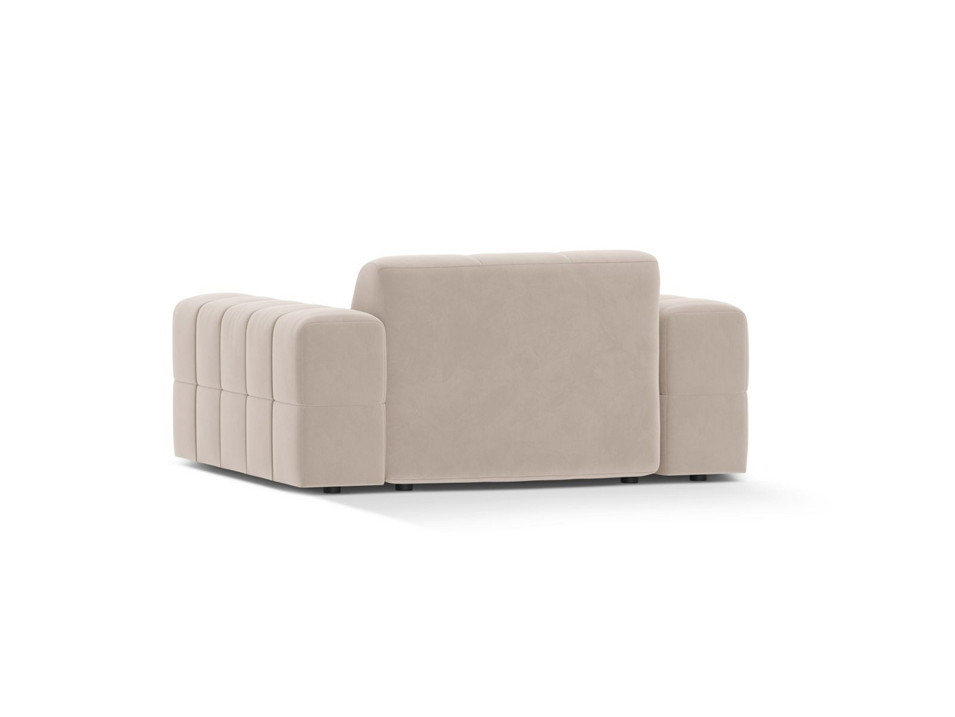 Cosmopolitan Design sammetsfåtölj, "Chicago", 1-sits, 132 × 102 × 78 cm, Venus, svarta plastben