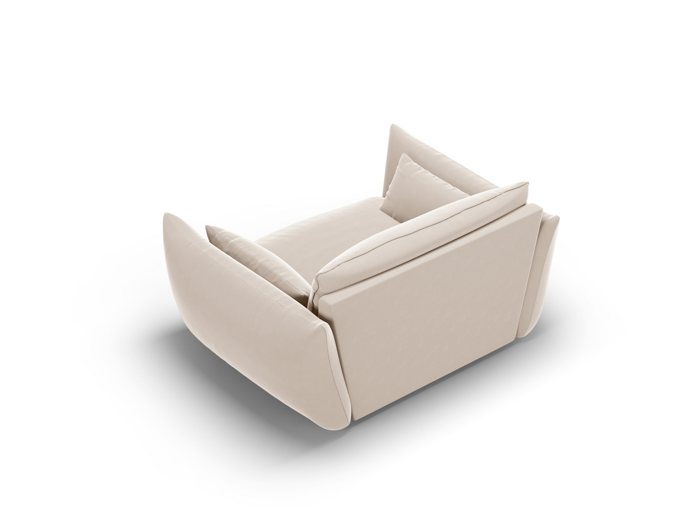 Cosmopolitan Design sammetsfåtölj, "Matera", 1-sits, 128 × 110 × 85 cm, Salvador, svarta plastben