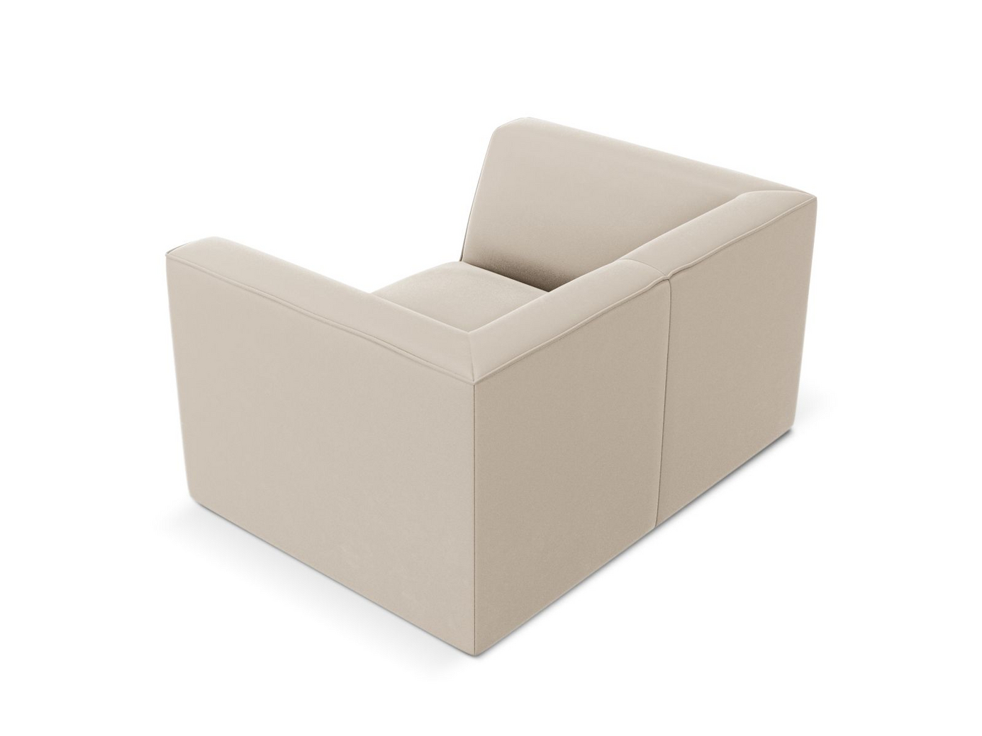 Cosmopolitan Design sammetsfåtölj, "Siena", 1-sits, 120 × 92 × 69 cm, Salvador, svarta plastben
