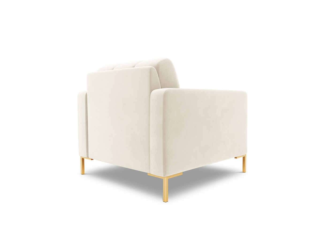 Cosmopolitan Design sammetsfåtölj, "Bali", 1-sits, 87 × 96 × 75 cm, Bluvel, guldfärgade metallben