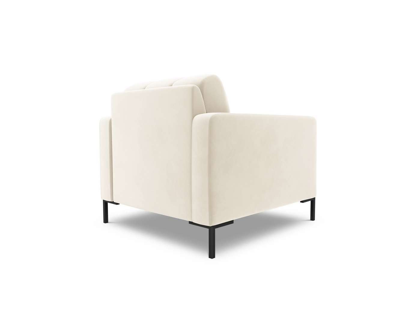Cosmopolitan Design sammetsfåtölj, "Bali", 1-sits, 87 × 96 × 75 cm, Bluvel, svarta metallben