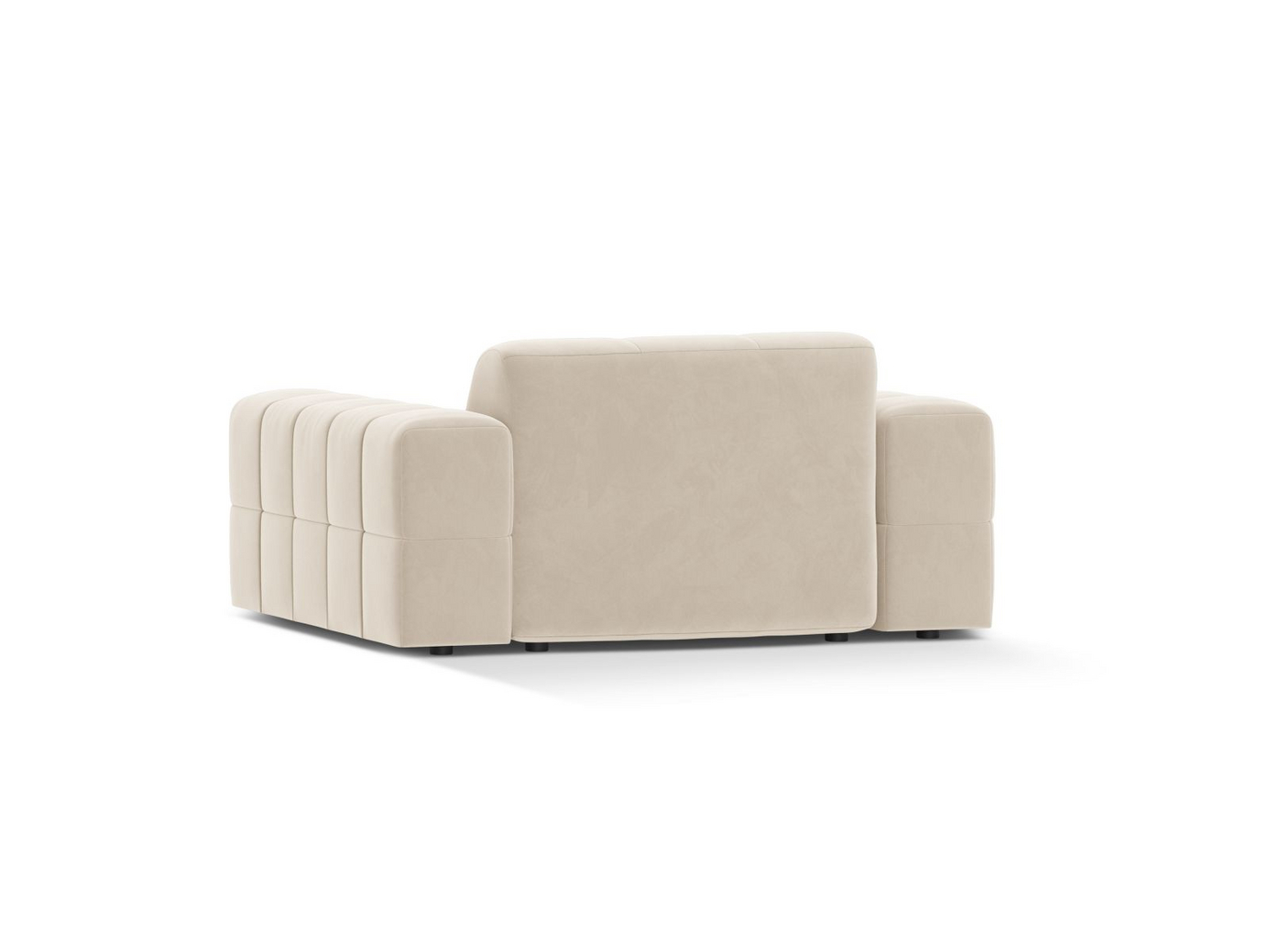 Cosmopolitan Design sammetsfåtölj, "Chicago", 1-sits, 132 × 102 × 78 cm, Bluvel, svarta plastben