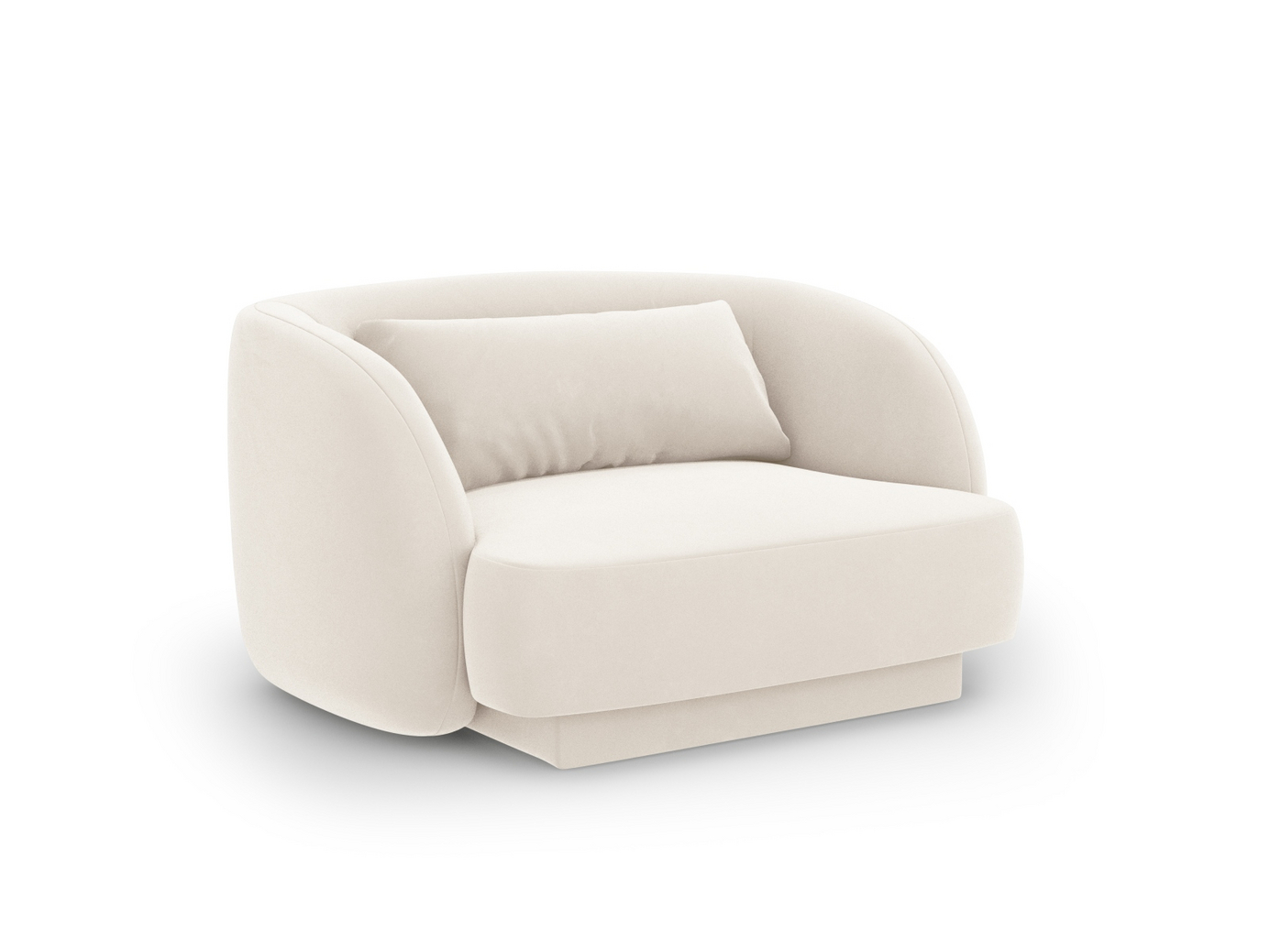Cosmopolitan Design sammetsfåtölj, "Tulum", 1-sits, 103 × 90 × 70 cm, Bluvel, svarta plastben