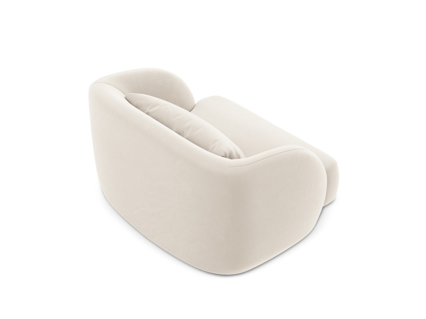 Cosmopolitan Design sammetsfåtölj, "Tulum", 1-sits, 103 × 90 × 70 cm, Bluvel, svarta plastben