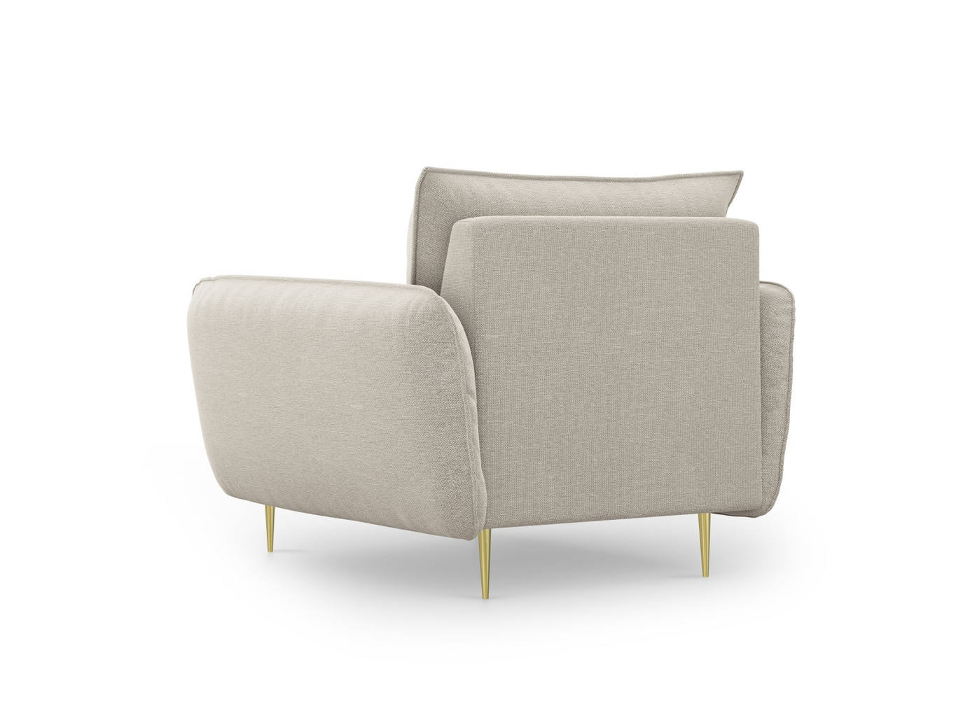 Cosmopolitan Design fåtölj, "Vienna", 1-sits, 97 × 94 × 95 cm, Positano, guldfärgade metallben